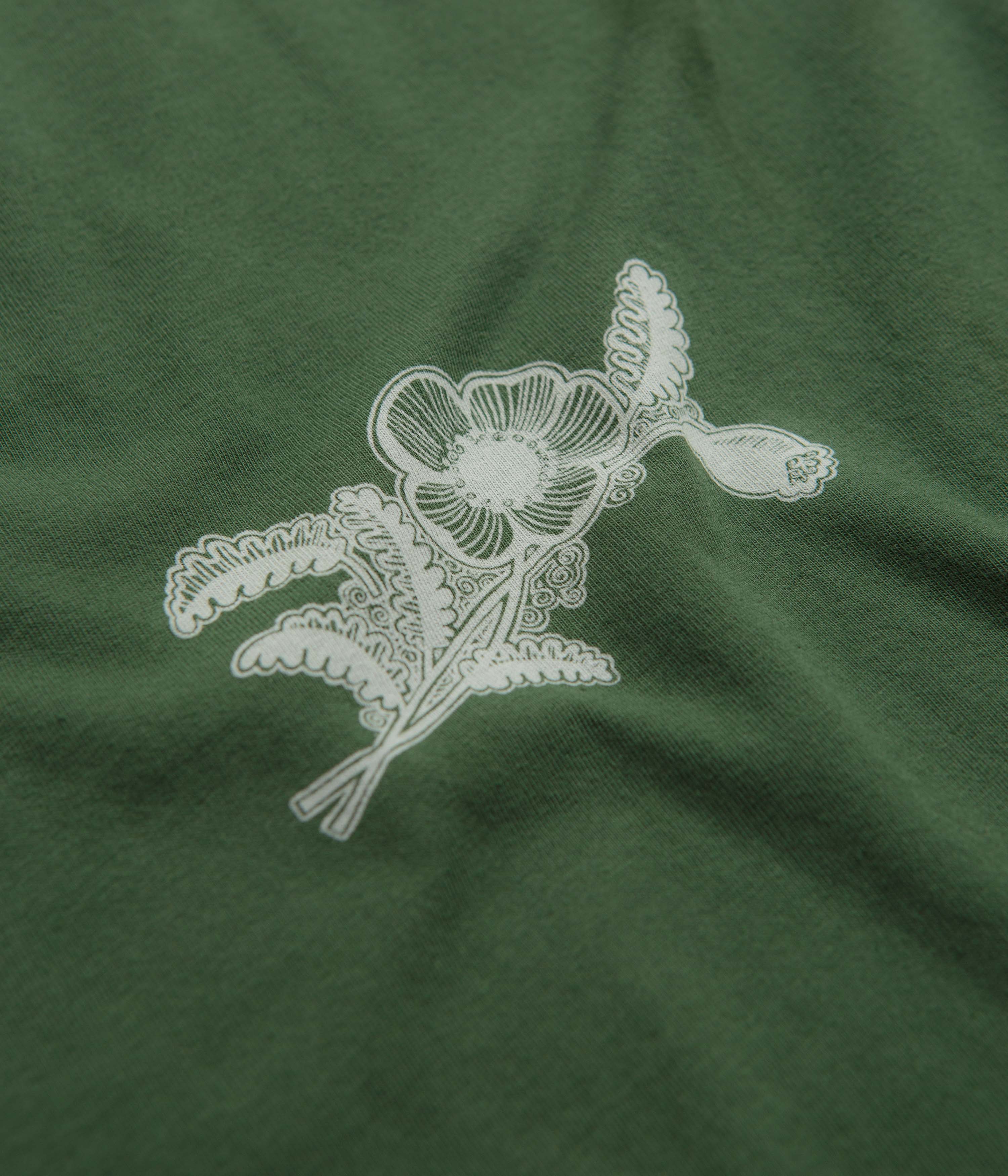 Mollusk Poppies T-Shirt - Schoolhouse Green - Image 5
