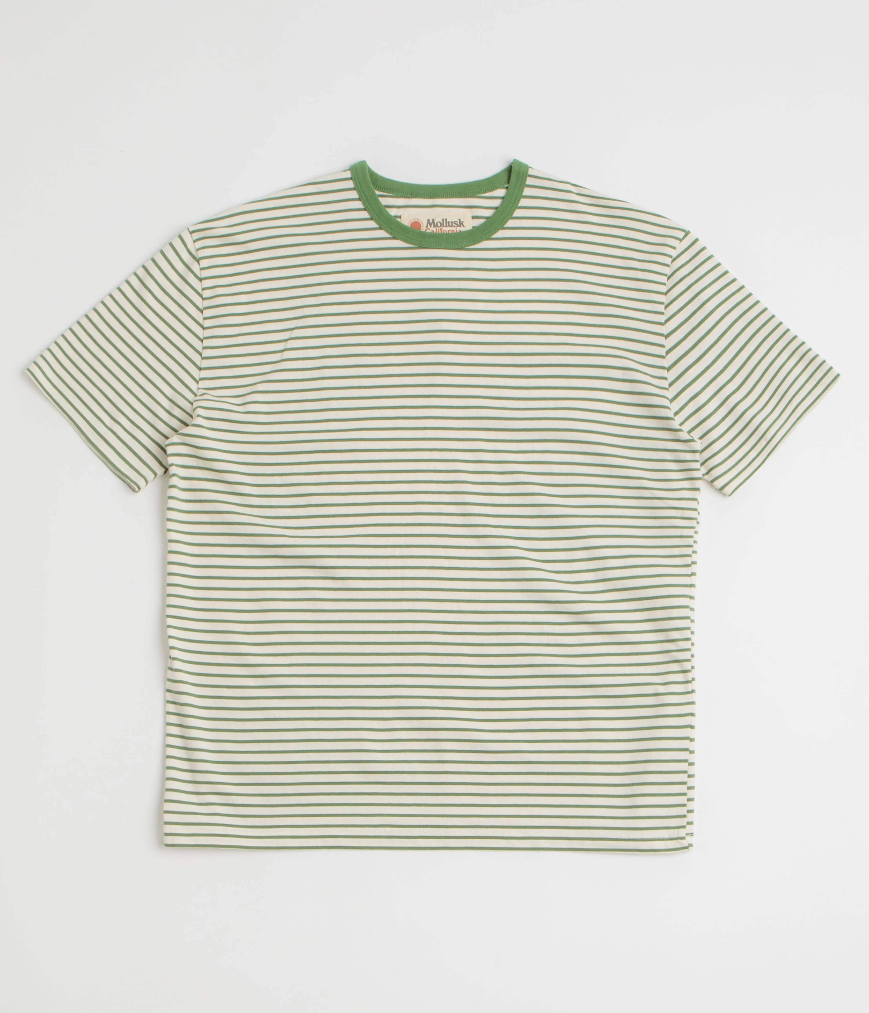 Mollusk Striped Heavy T-Shirt - Natural / Green