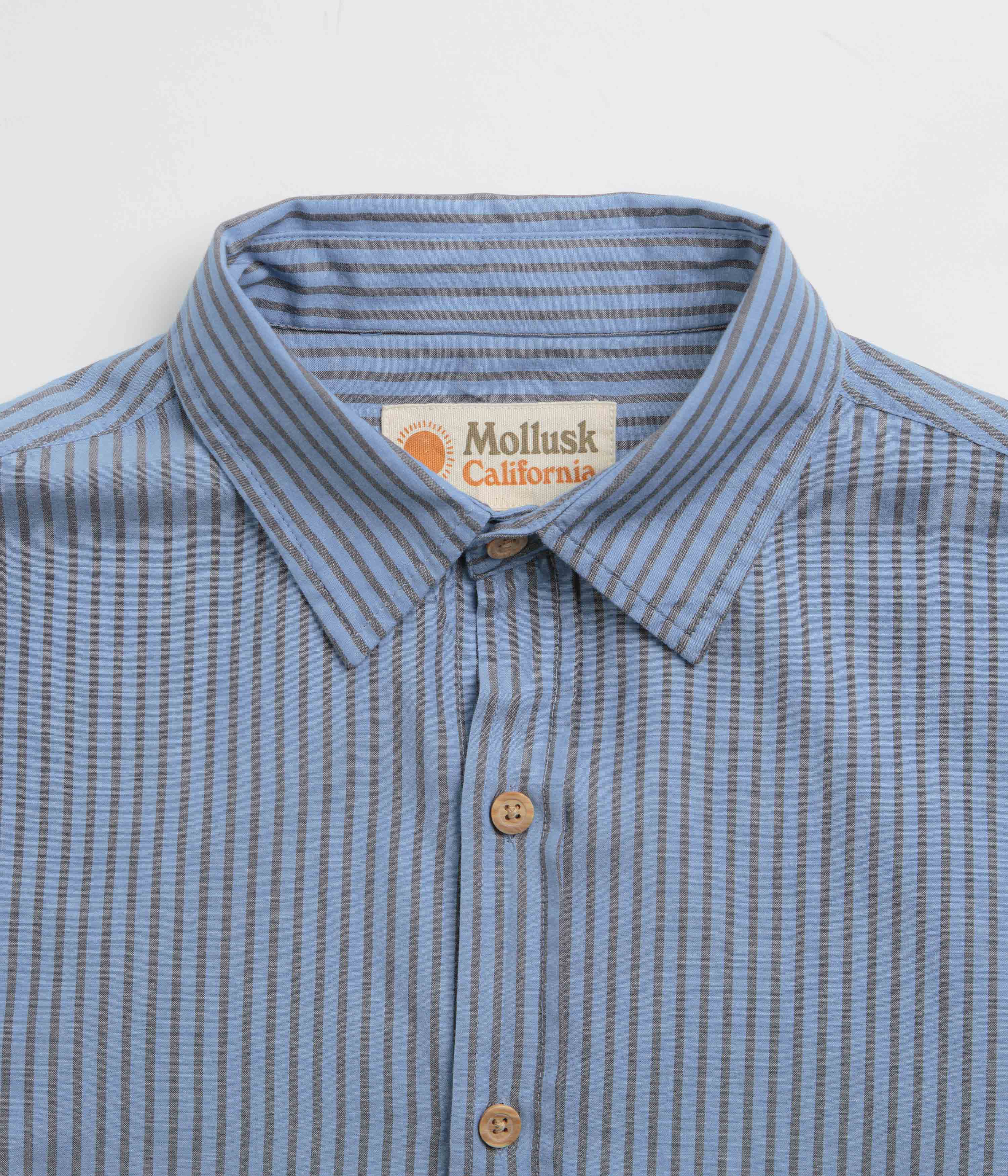 Mollusk Summer Shirt - Blue Grey Stripe - Image 3
