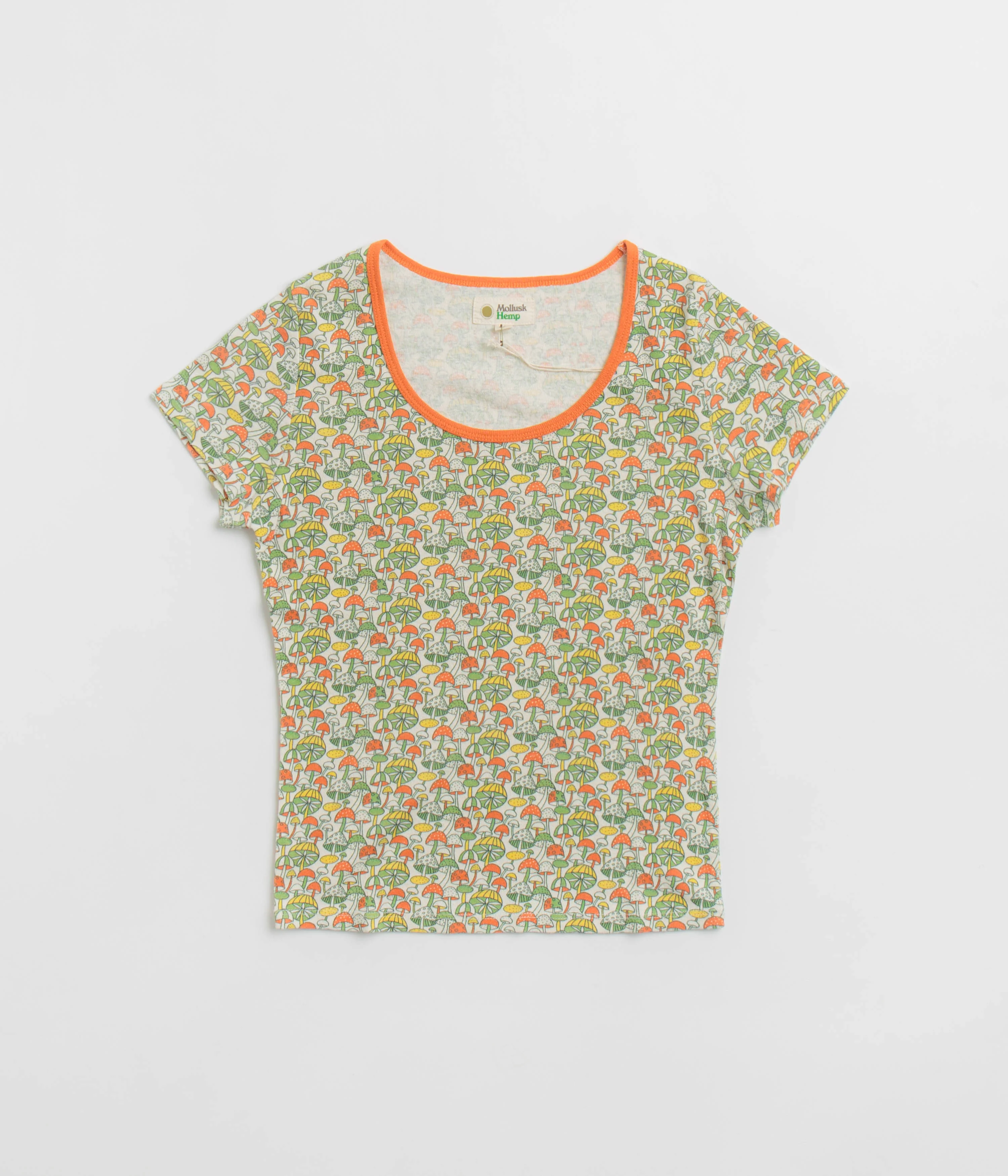 Mollusk Womens Scoop Ribsy T-Shirt - Green Mushroom