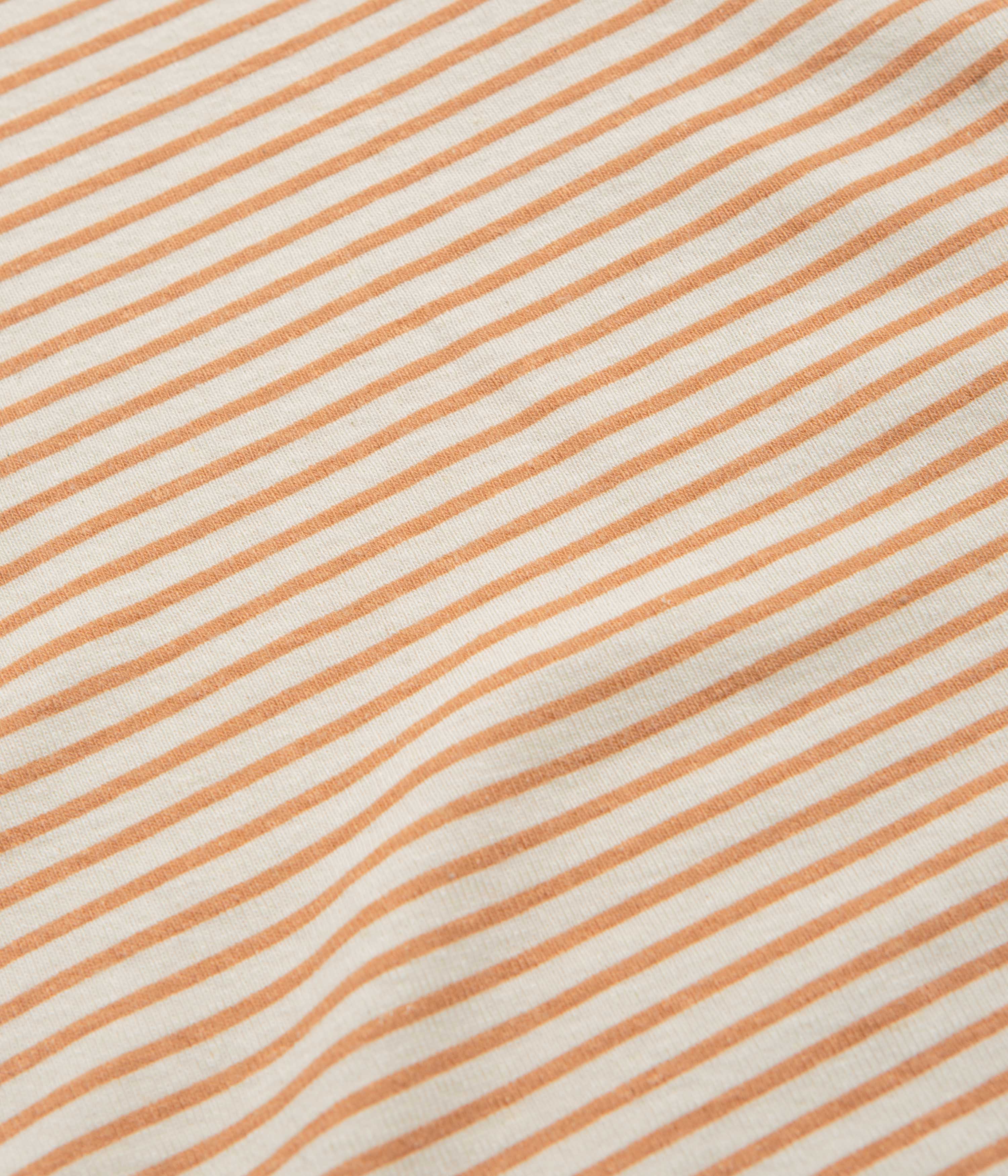 Mollusk Womens Scoop Ribsy T-Shirt - Orange Stripe - Image 3