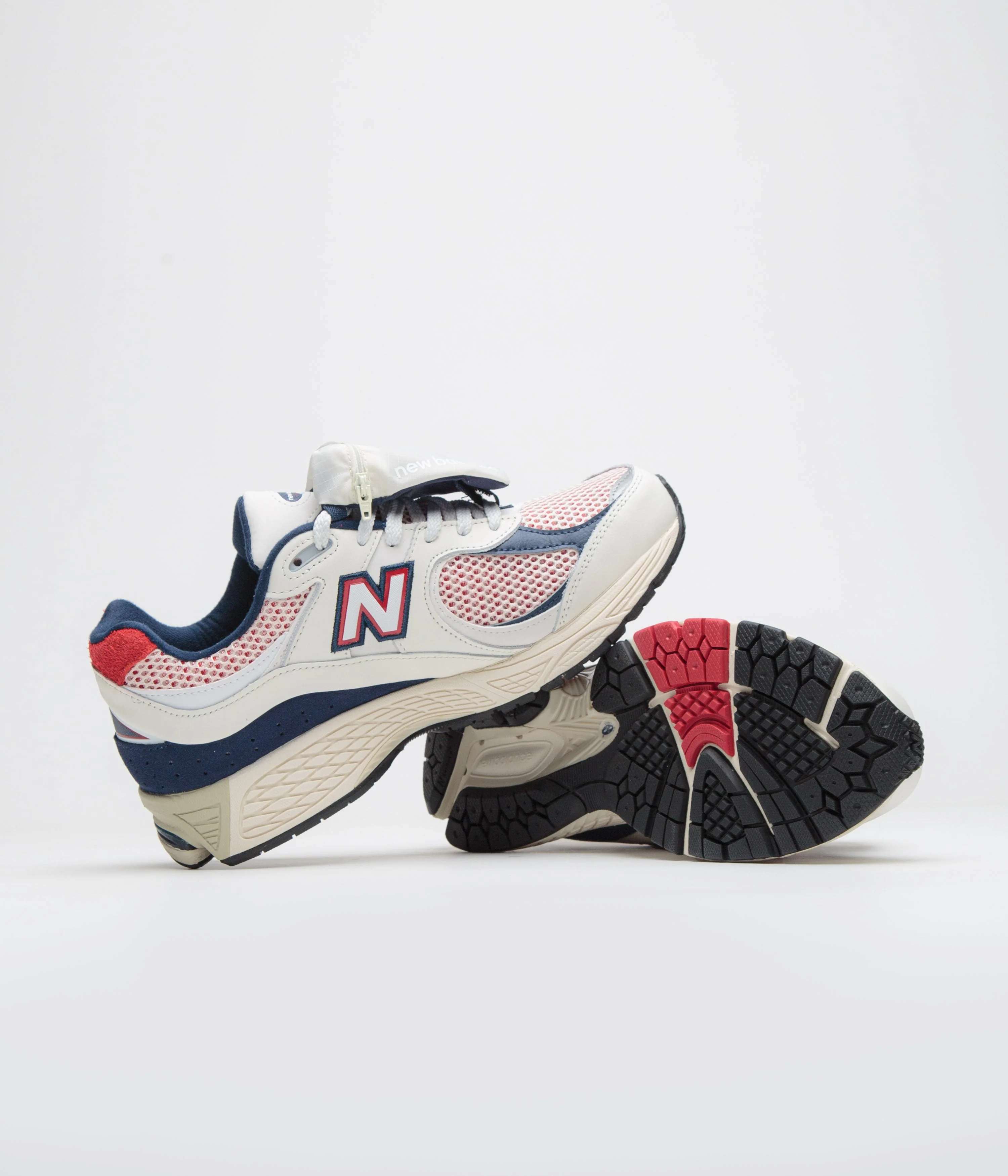 New Balance 2002R Shoes - Sea Salt / Red / Blue - Image 5