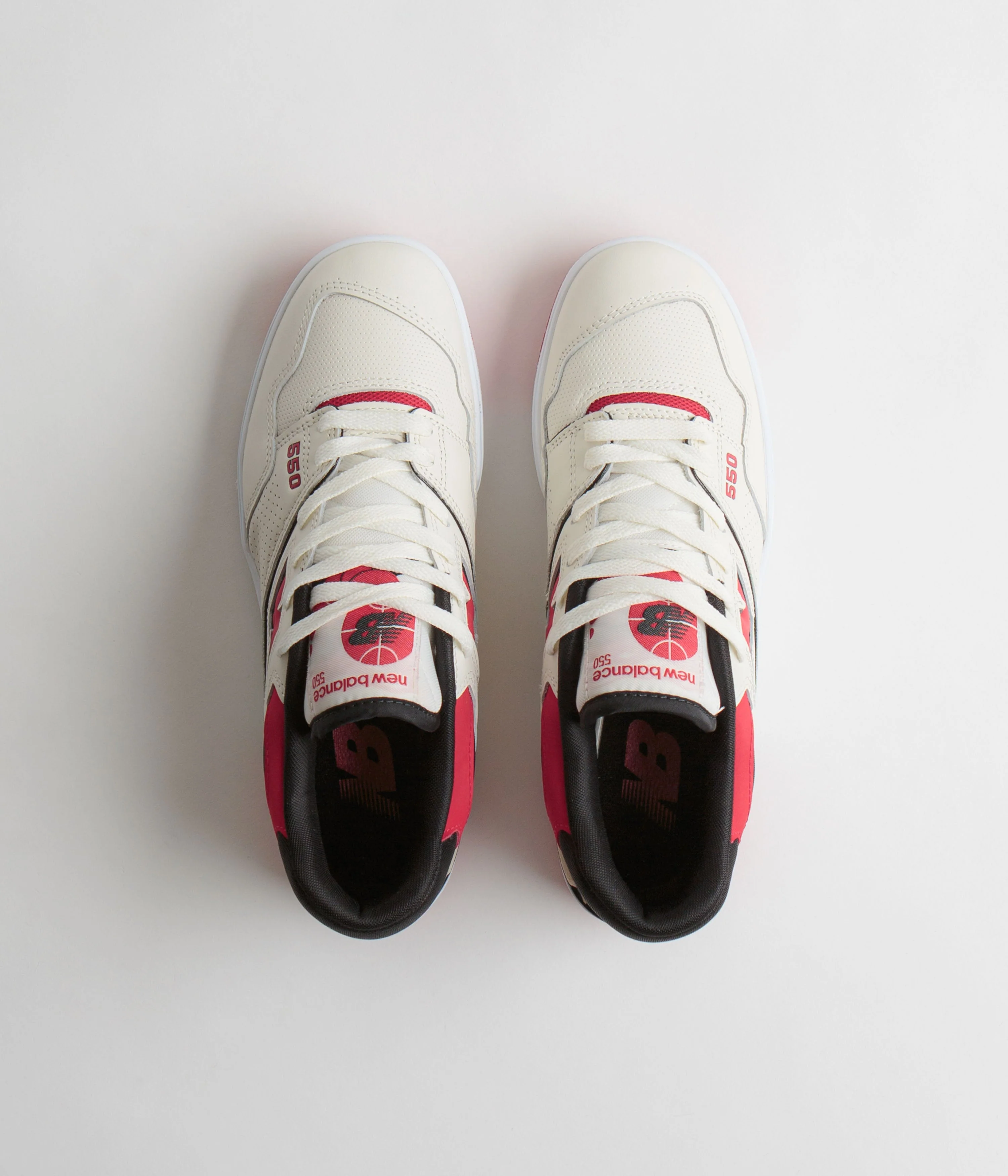 New Balance 550 Shoes - Sea Salt / Red - Image 6