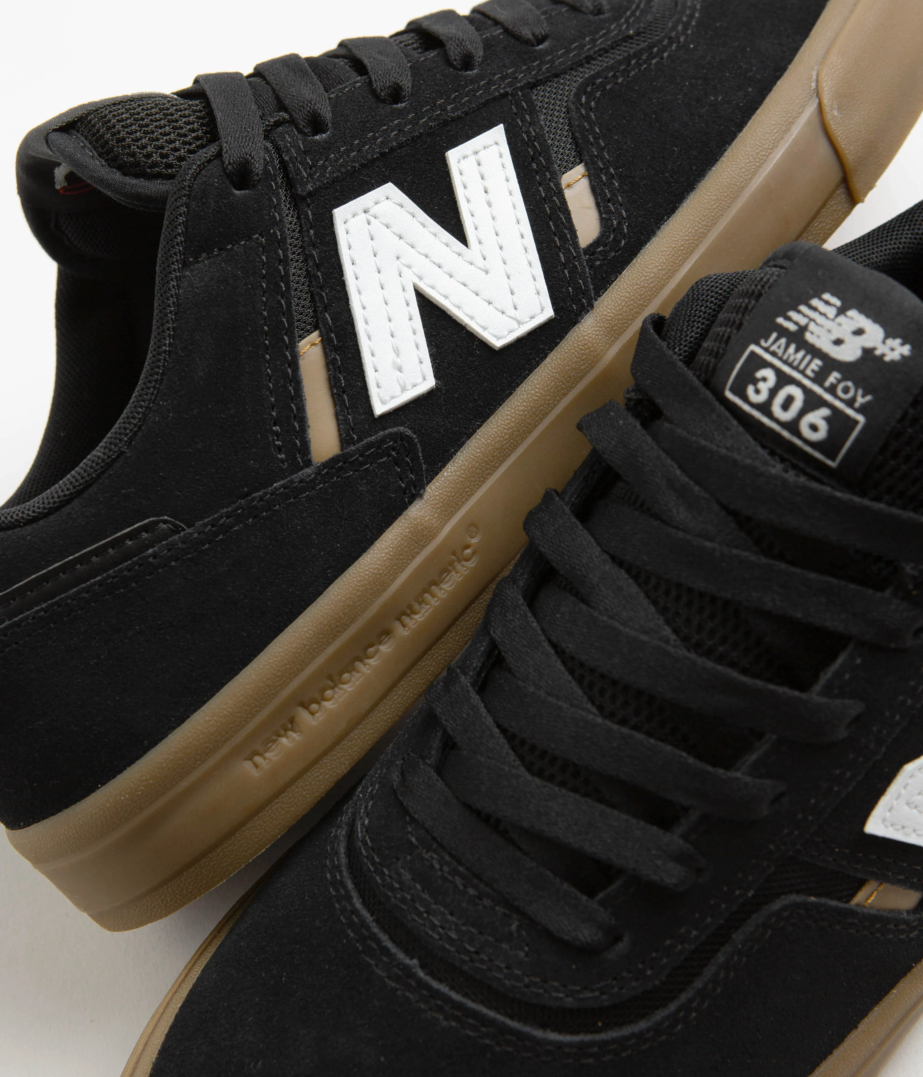 New Balance Numeric 306 Jamie Foy Shoes - Black / Gum - Image 4