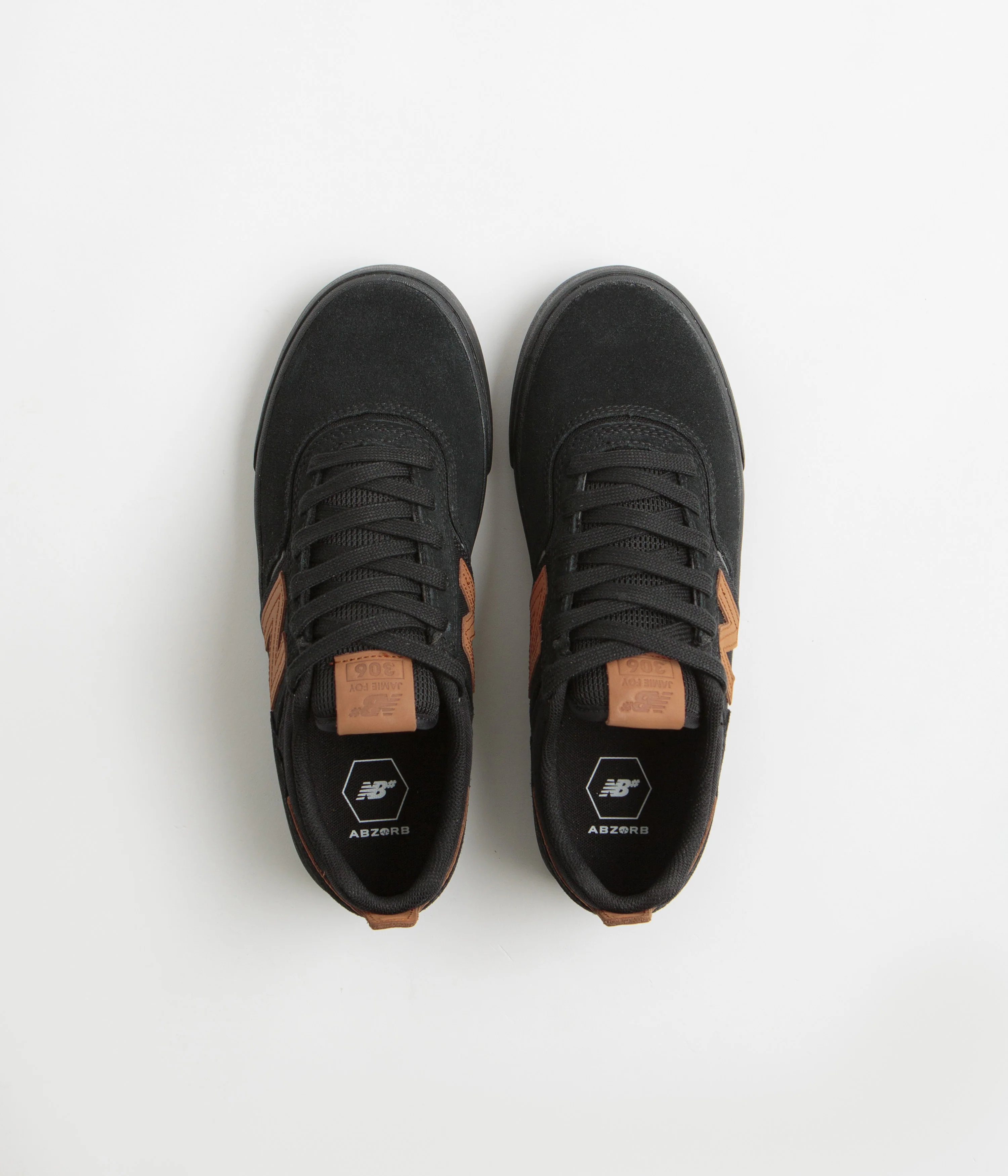 New Balance Numeric 306 Jamie Foy Shoes - Black / Orange / Black - Image 7