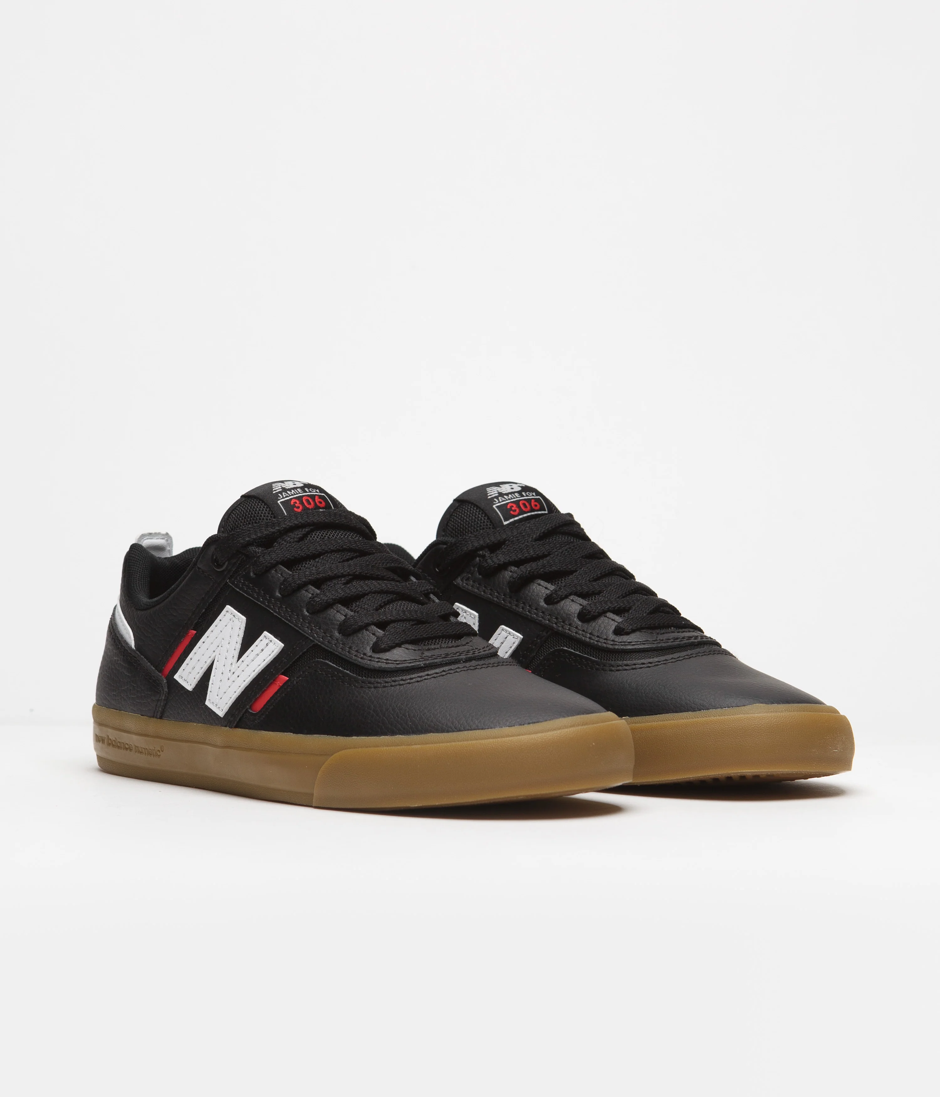 New Balance Numeric 306 Jamie Foy Shoes - Black / Red - Image 2