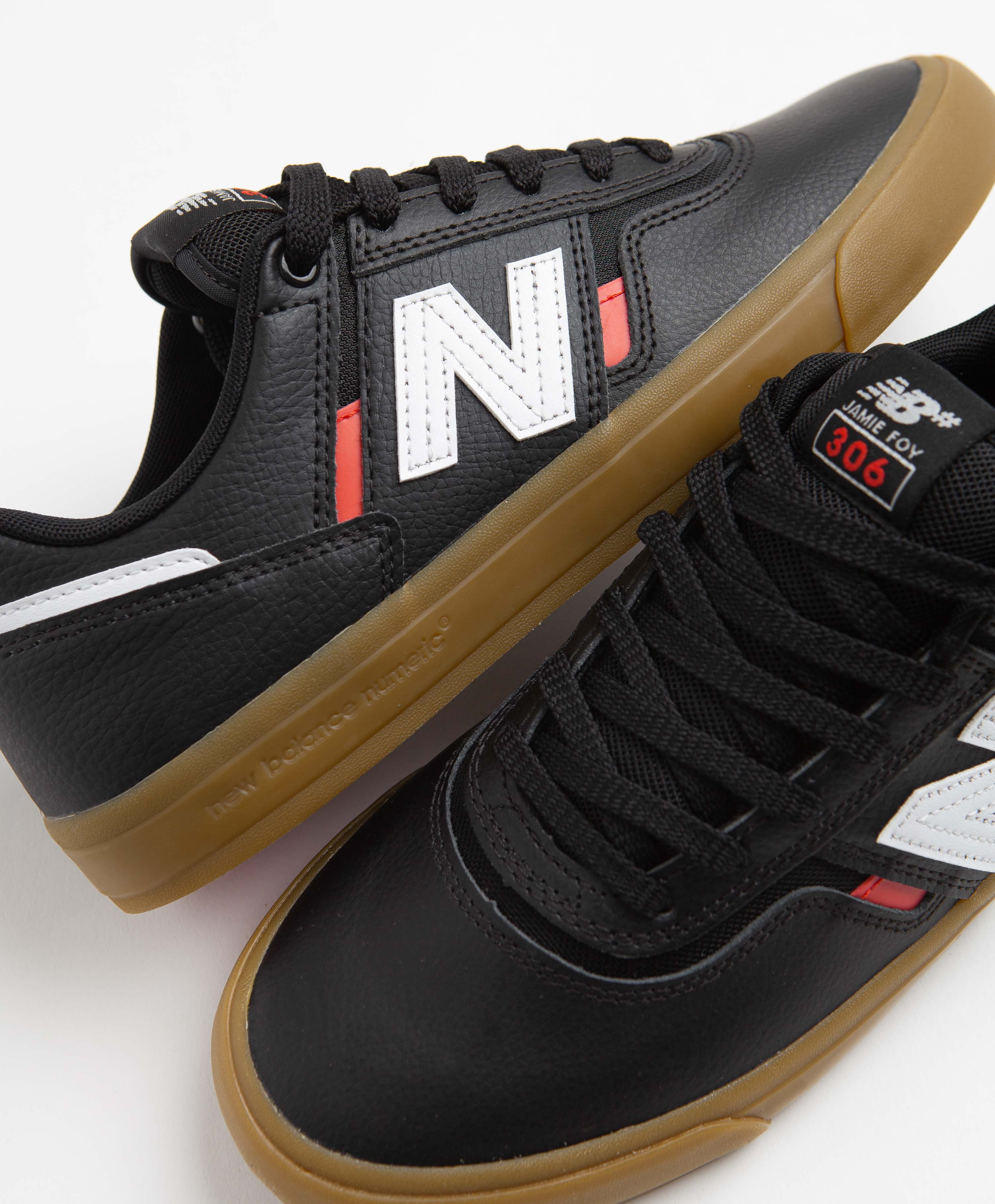 New Balance Numeric 306 Jamie Foy Shoes - Black / Red - Image 3
