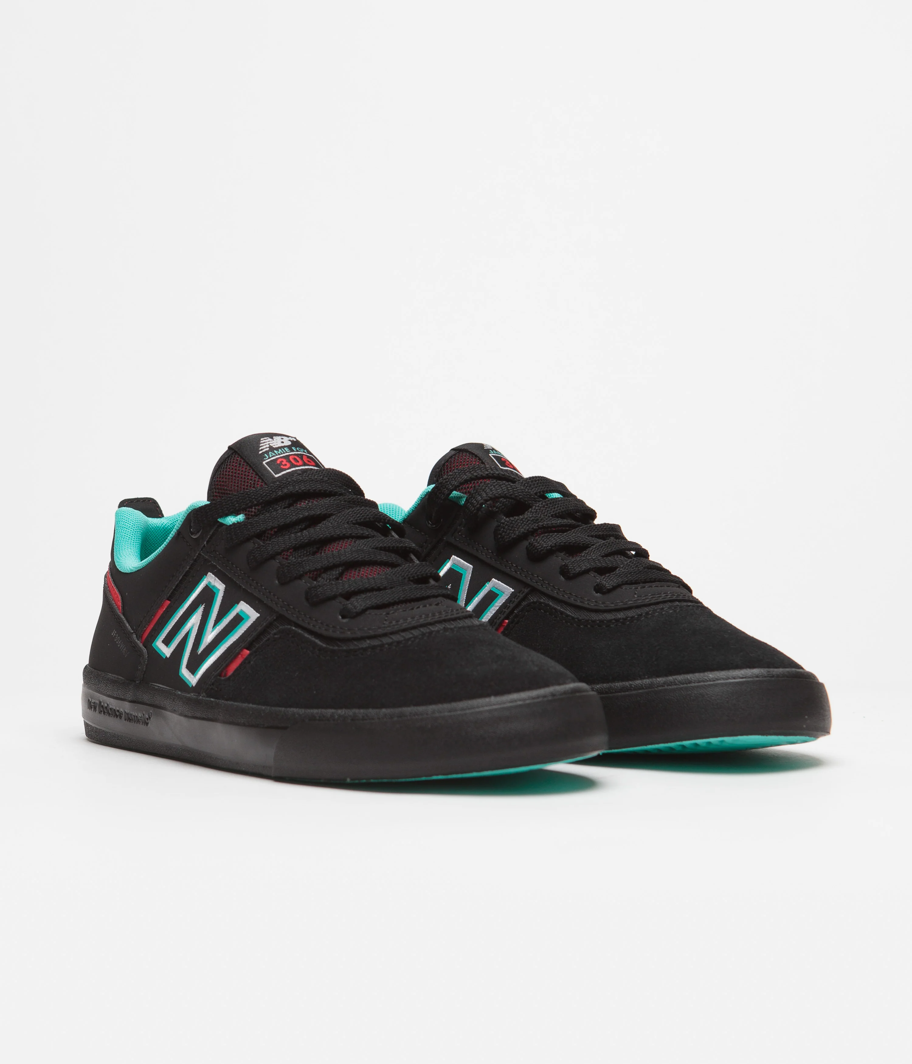 New Balance Numeric 306 Jamie Foy Shoes - Black / Red / Black - Image 2