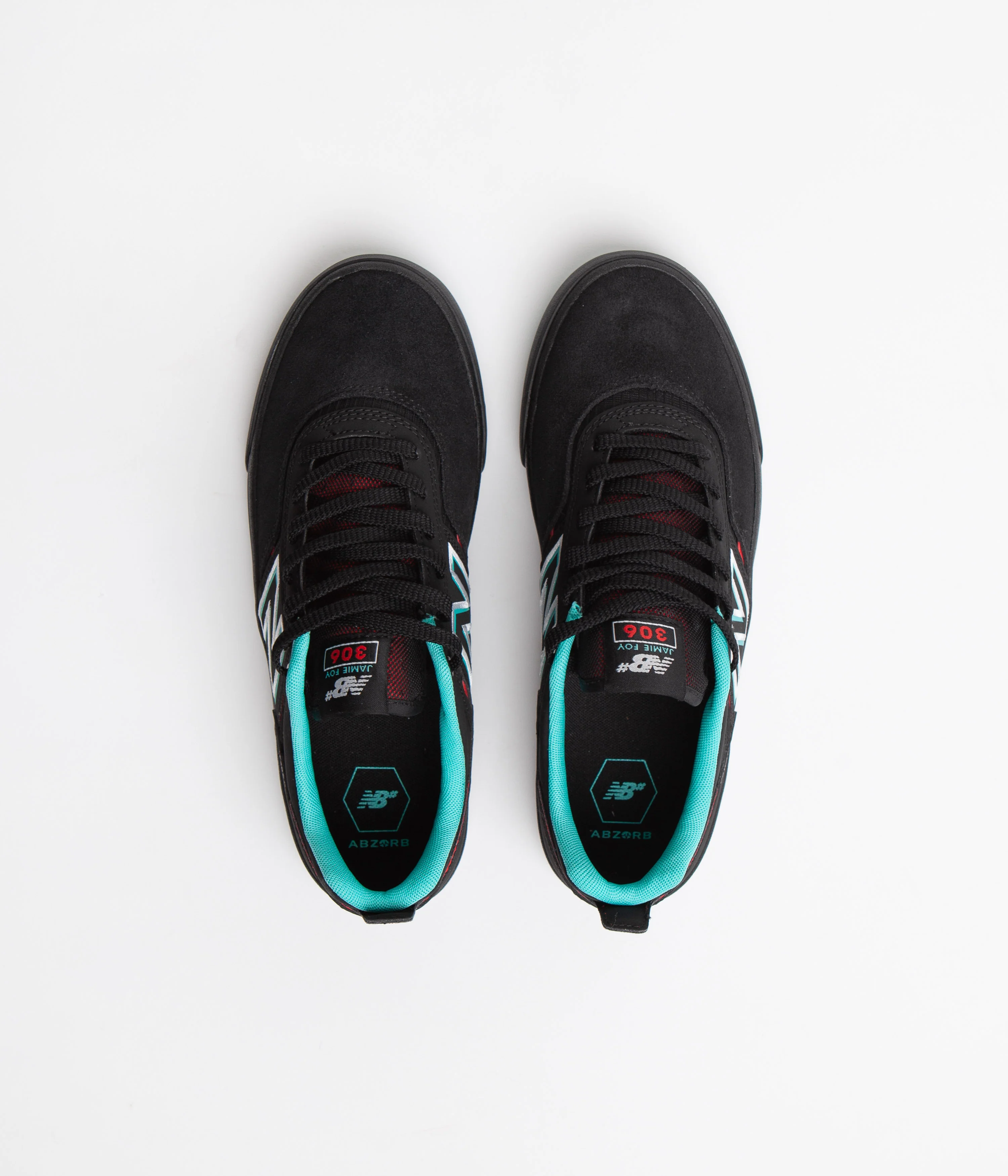 New Balance Numeric 306 Jamie Foy Shoes - Black / Red / Black - Image 7