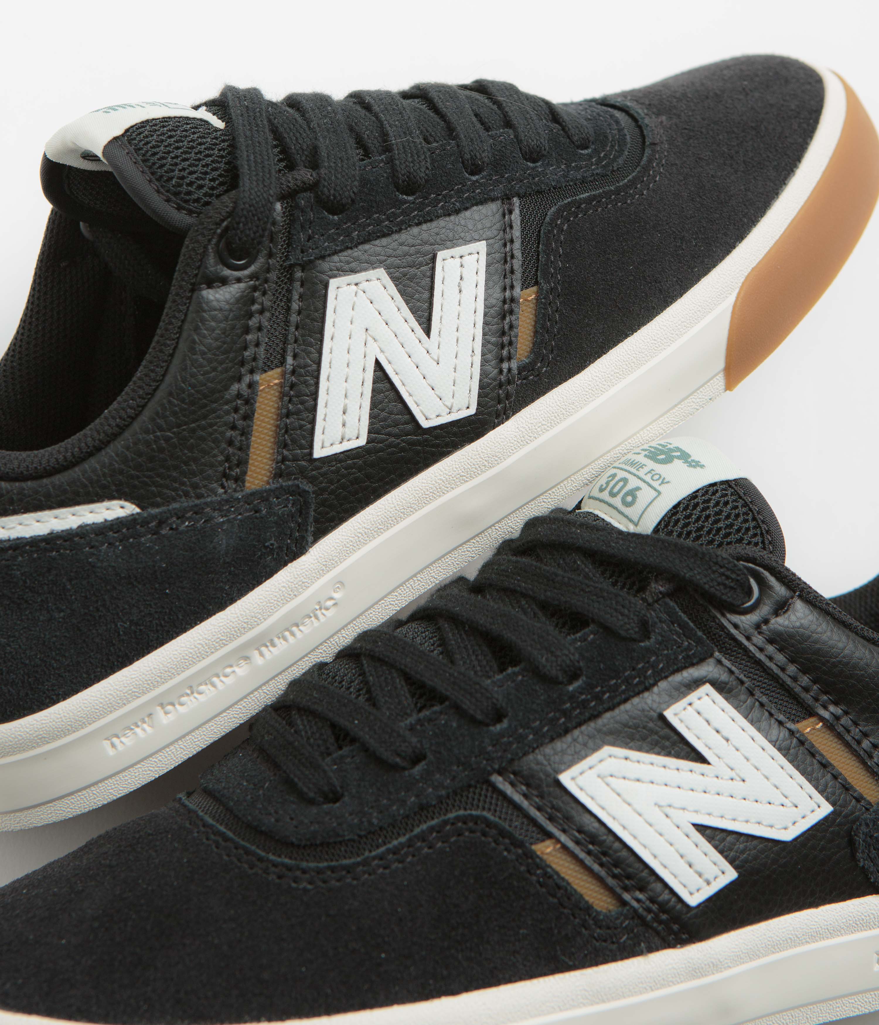 New Balance Numeric 306 Jamie Foy Shoes - Black / White / Black / White - Image 3