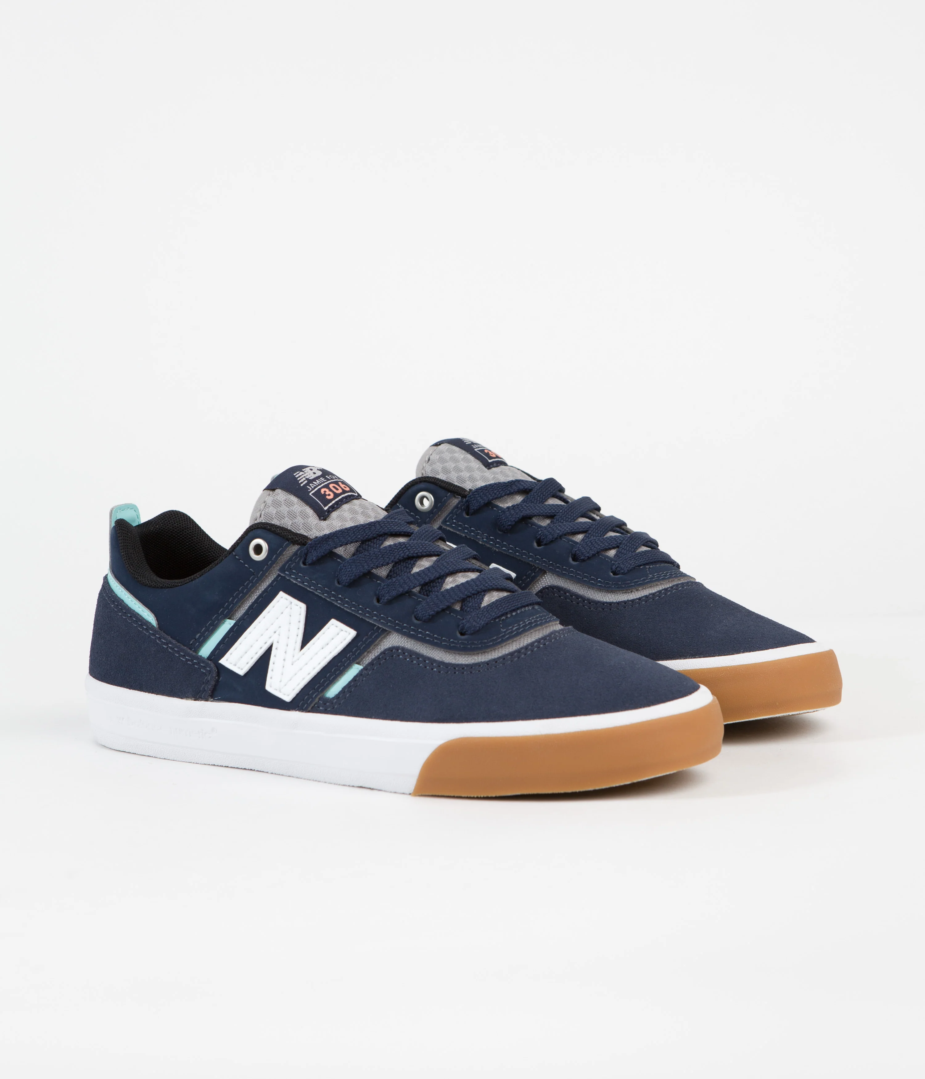 New Balance Numeric 306 Jamie Foy Shoes - Navy / White / Gum - Image 3