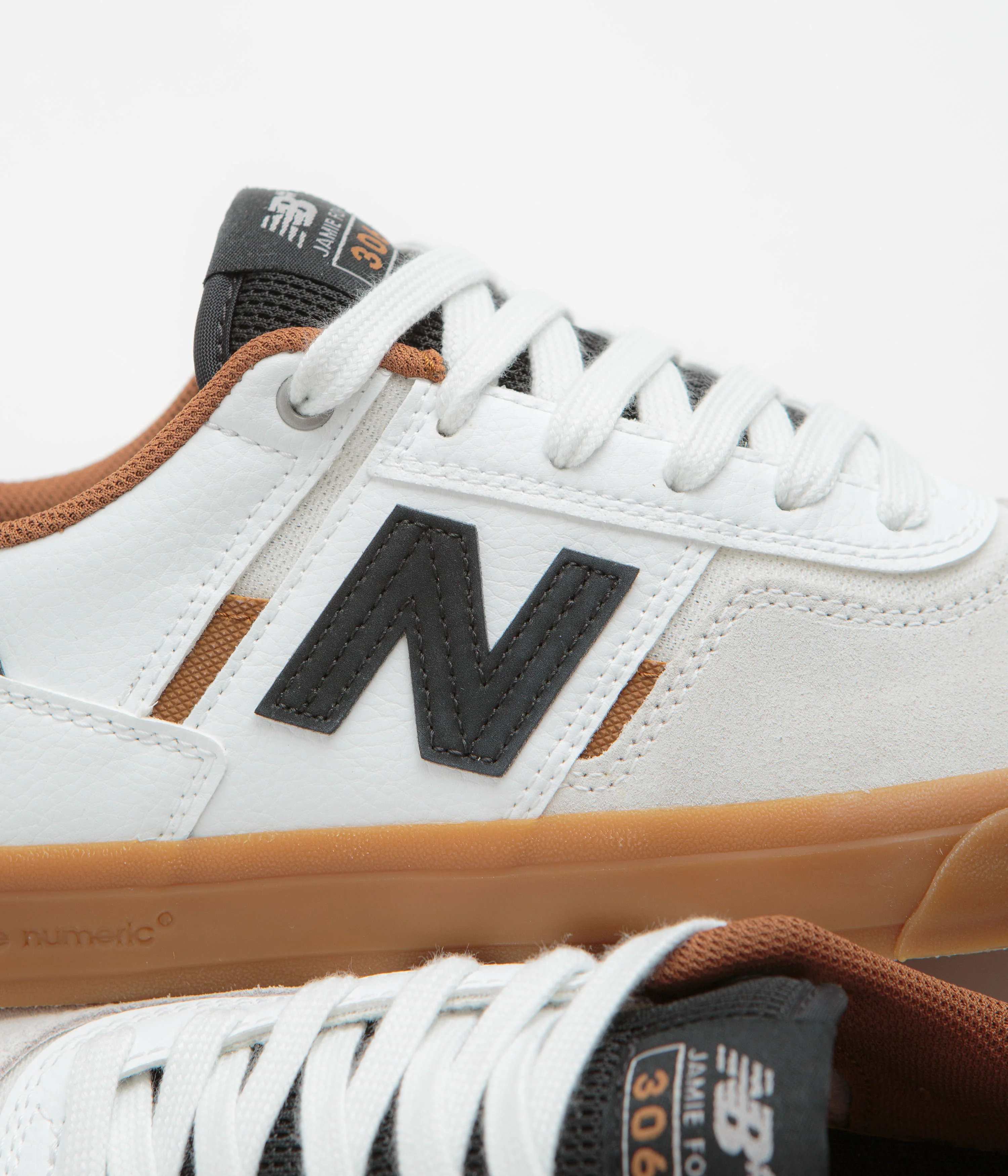New Balance Numeric 306 Jamie Foy Shoes - Sea Salt / Gum / Black - Image 3