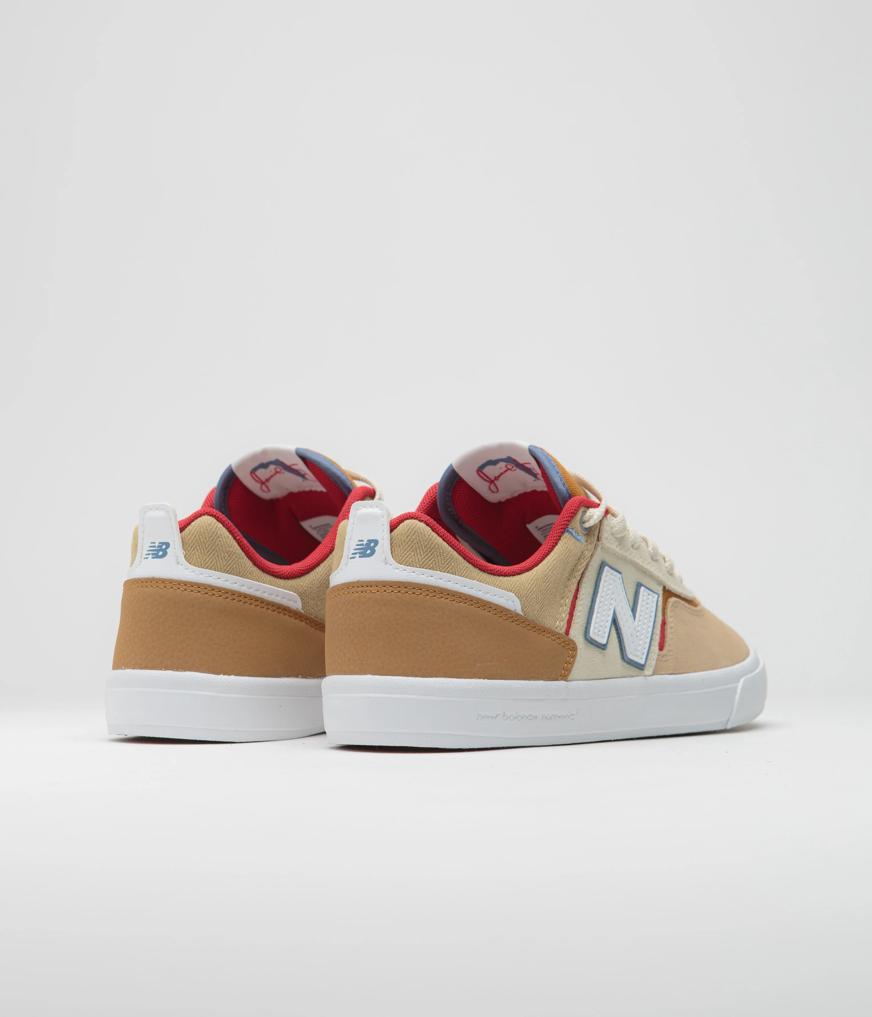 New Balance Numeric 306 Jamie Foy Shoes - Tan / Red - Image 4