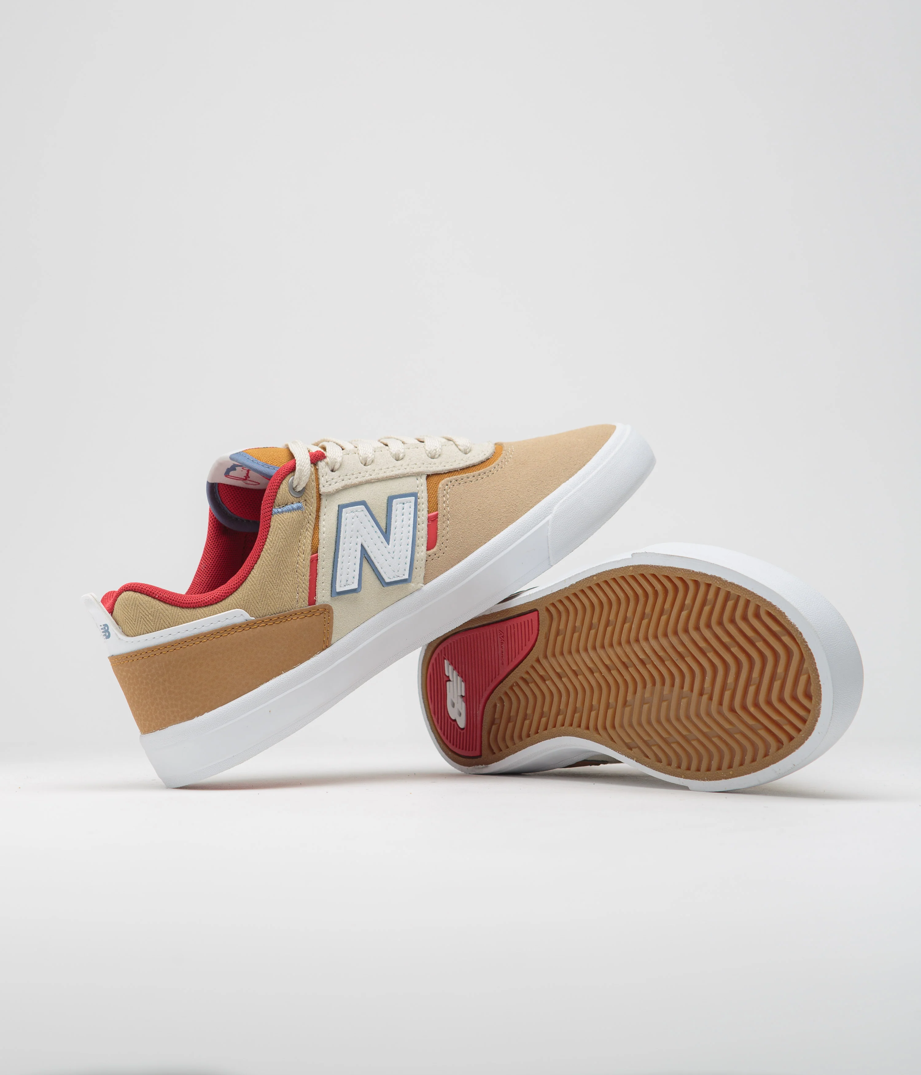 New Balance Numeric 306 Jamie Foy Shoes - Tan / Red - Image 5