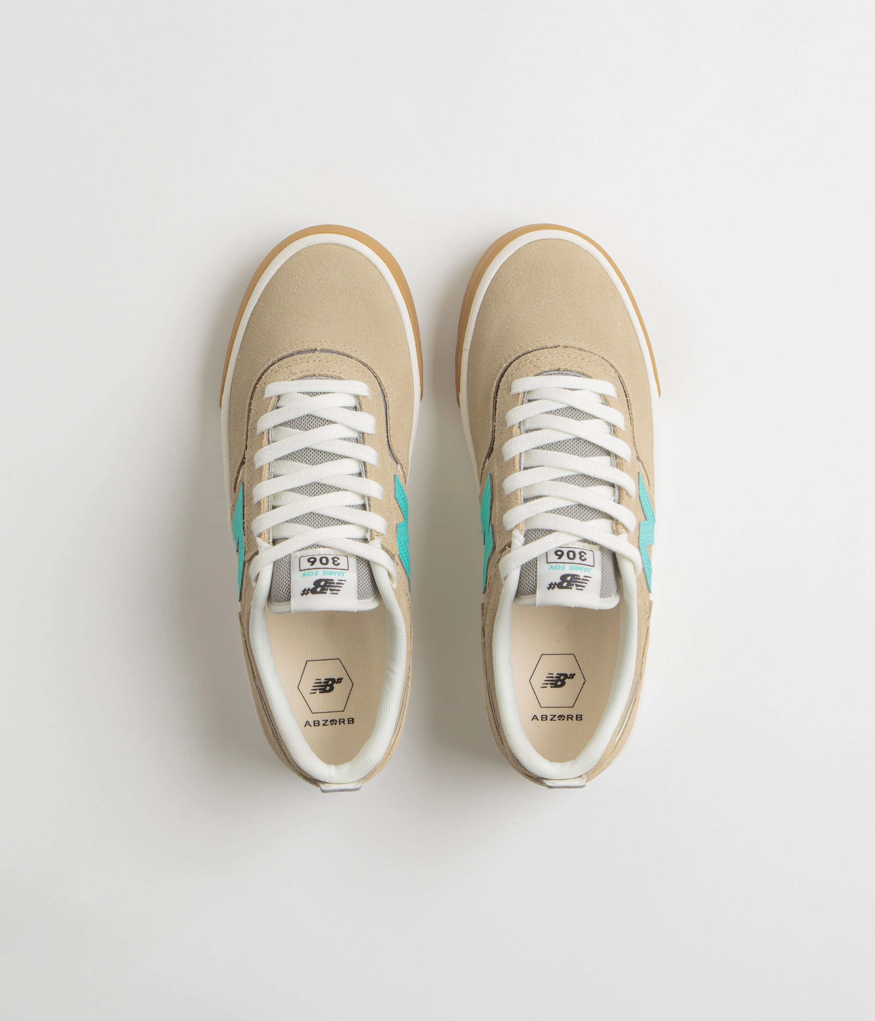 New Balance Numeric 306 Jamie Foy Shoes - Tan / Turquoise - Image 7