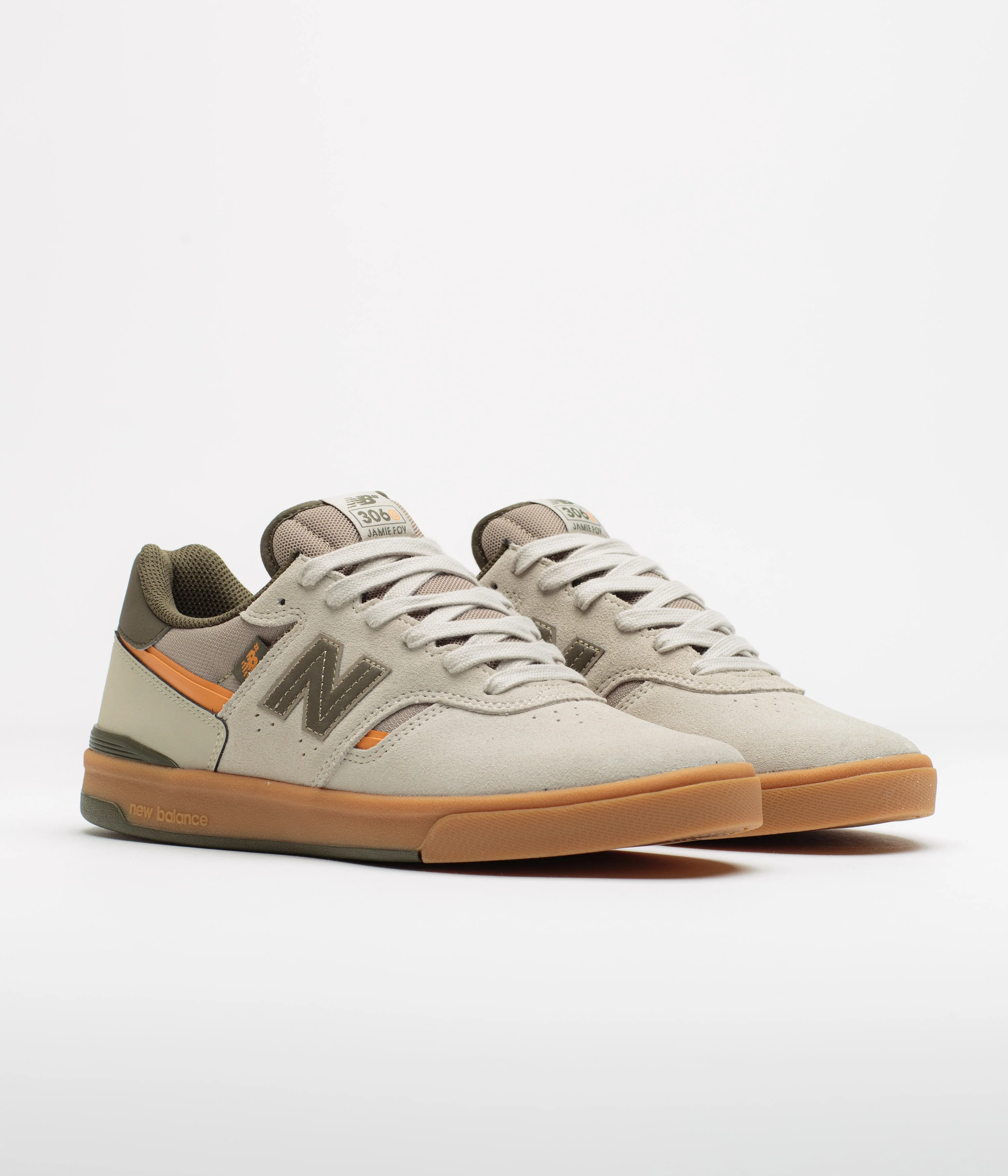 New Balance Numeric 306C Jamie Foy Shoes - Timberwolf / Olive - Image 2