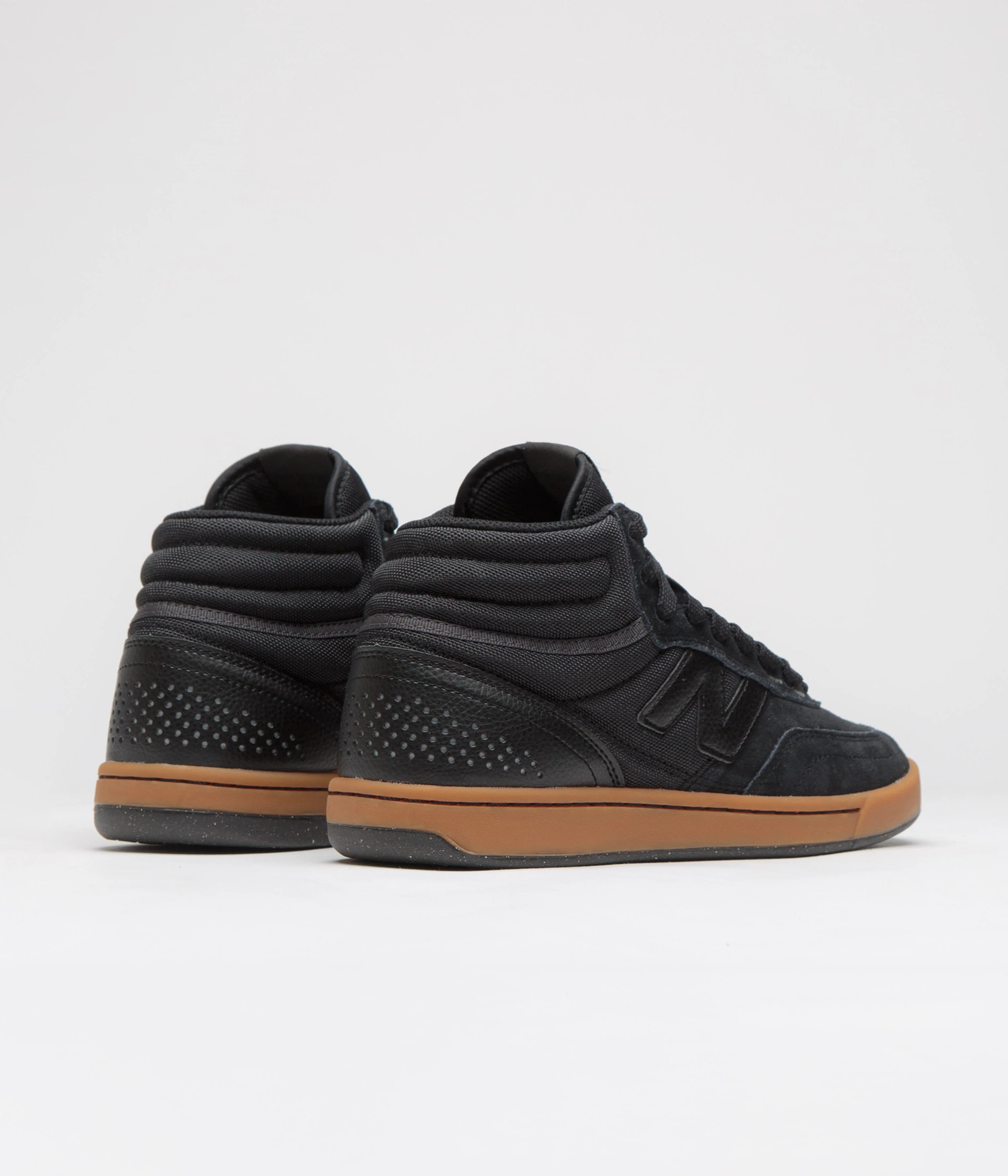 New Balance Numeric 440 Hi Shoes - Black / Black / Gum - Image 4