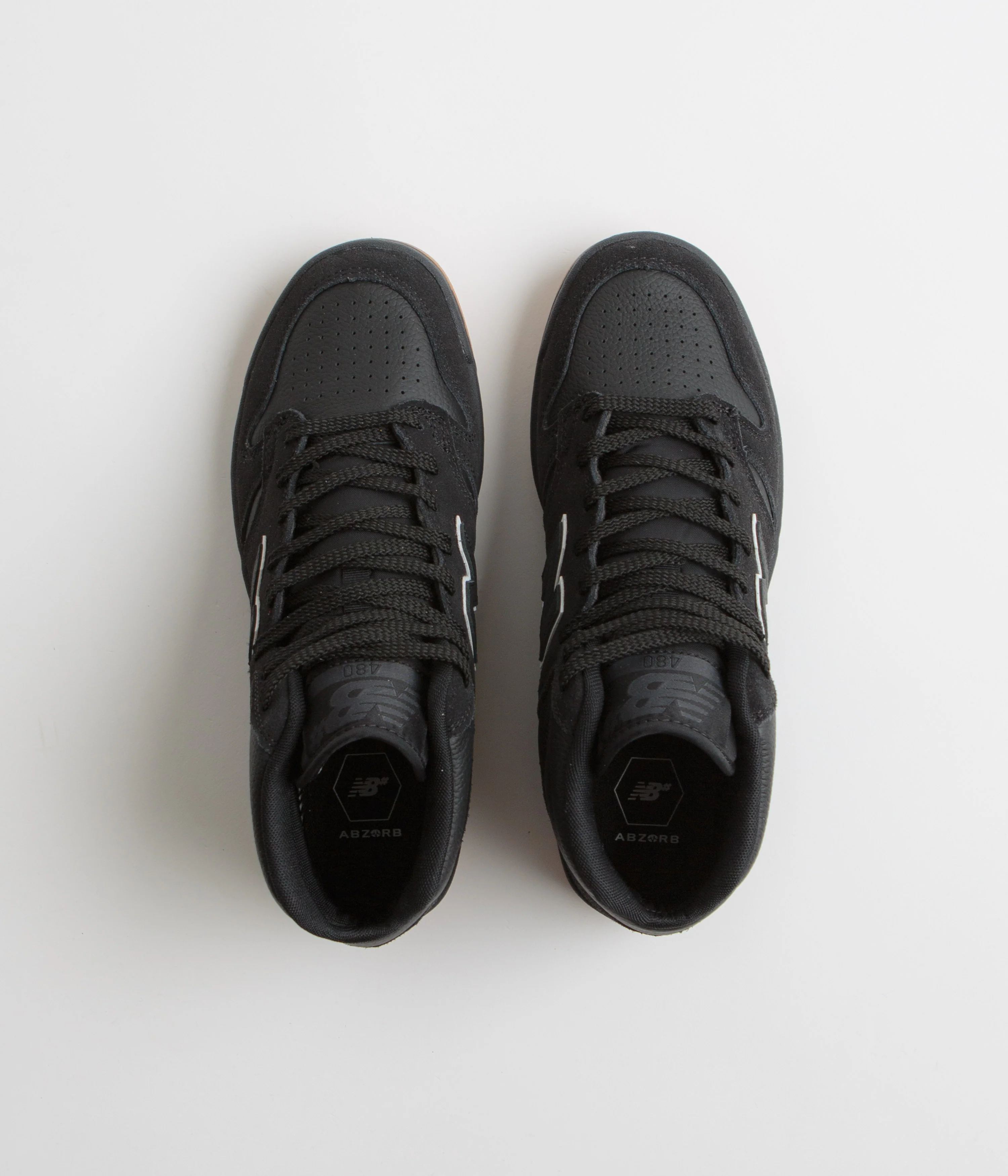 New Balance Numeric 480 Hi Shoes - Black / Gum - Image 7