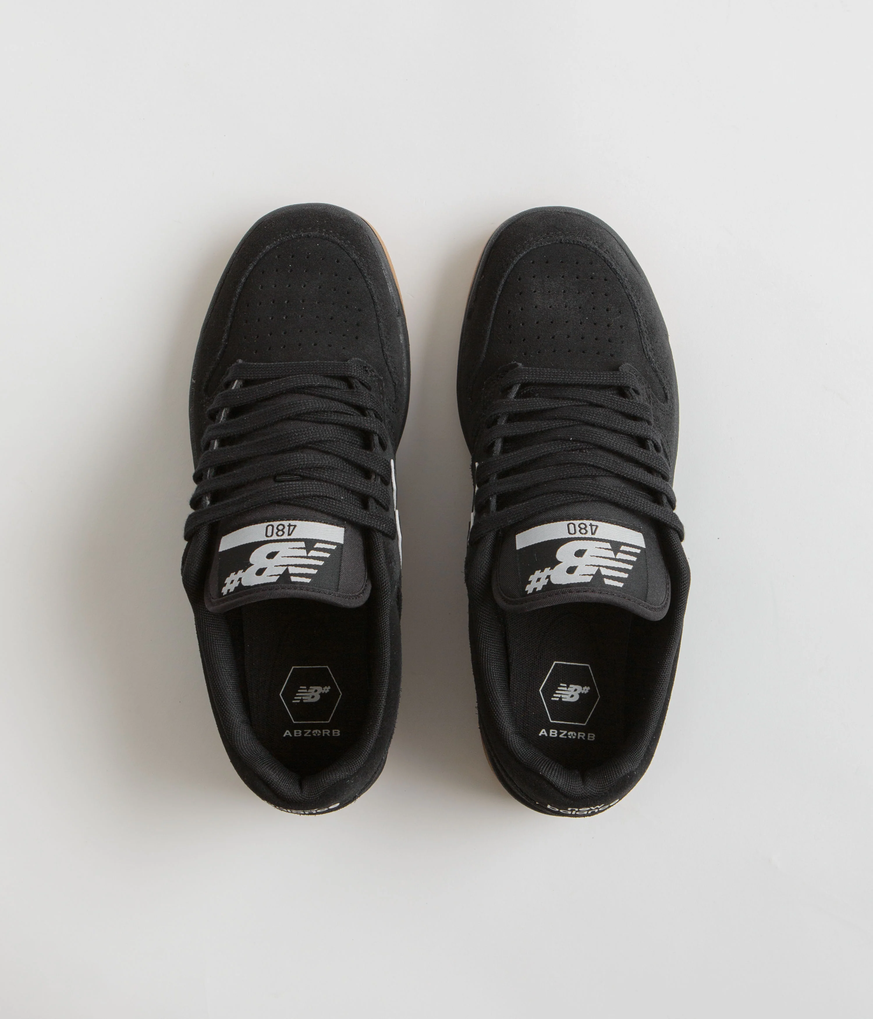 New Balance Numeric 480 Shoes - Black / Black / Gum - Image 7