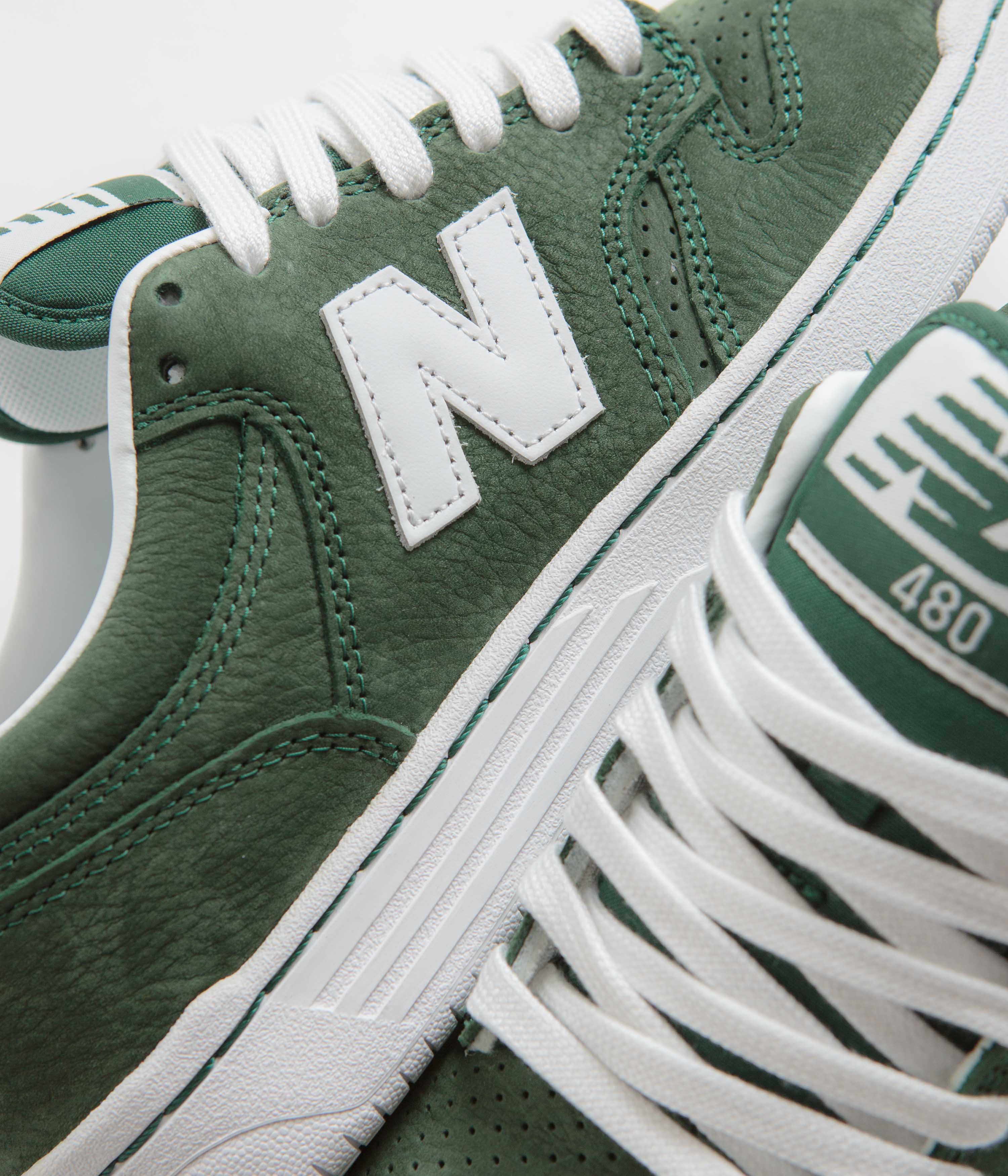 New Balance Numeric 480 Shoes - Forest Green / White - Image 3