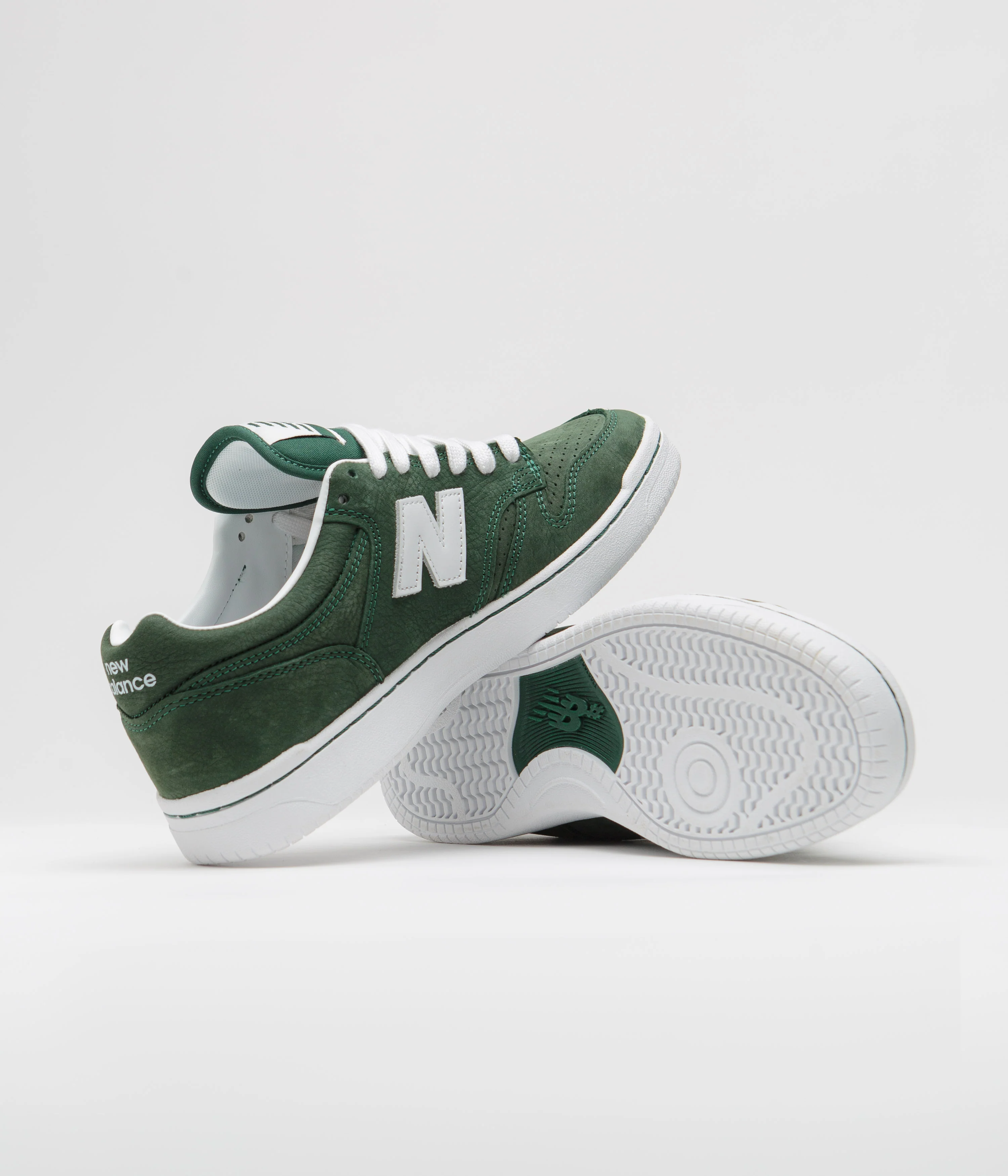 New Balance Numeric 480 Shoes - Forest Green / White - Image 5