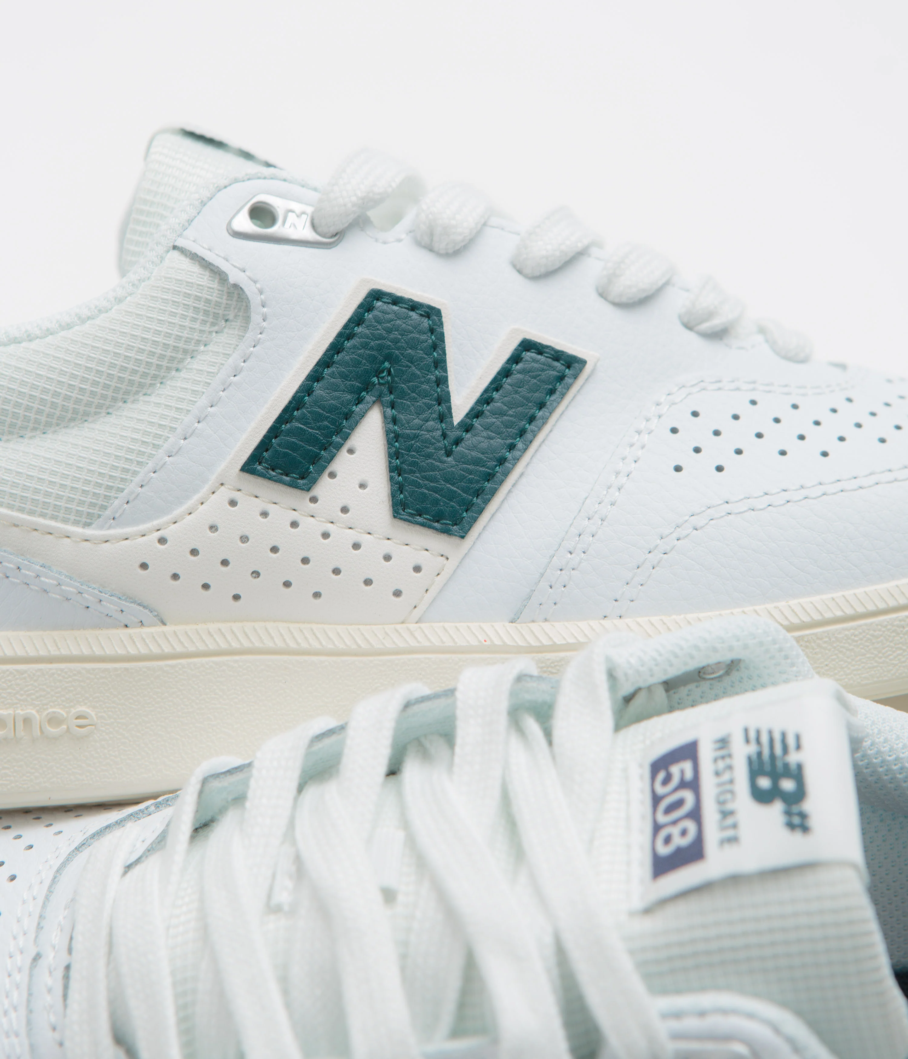 New Balance Numeric 508 Brandon Westgate Shoes - White / Green - Image 3