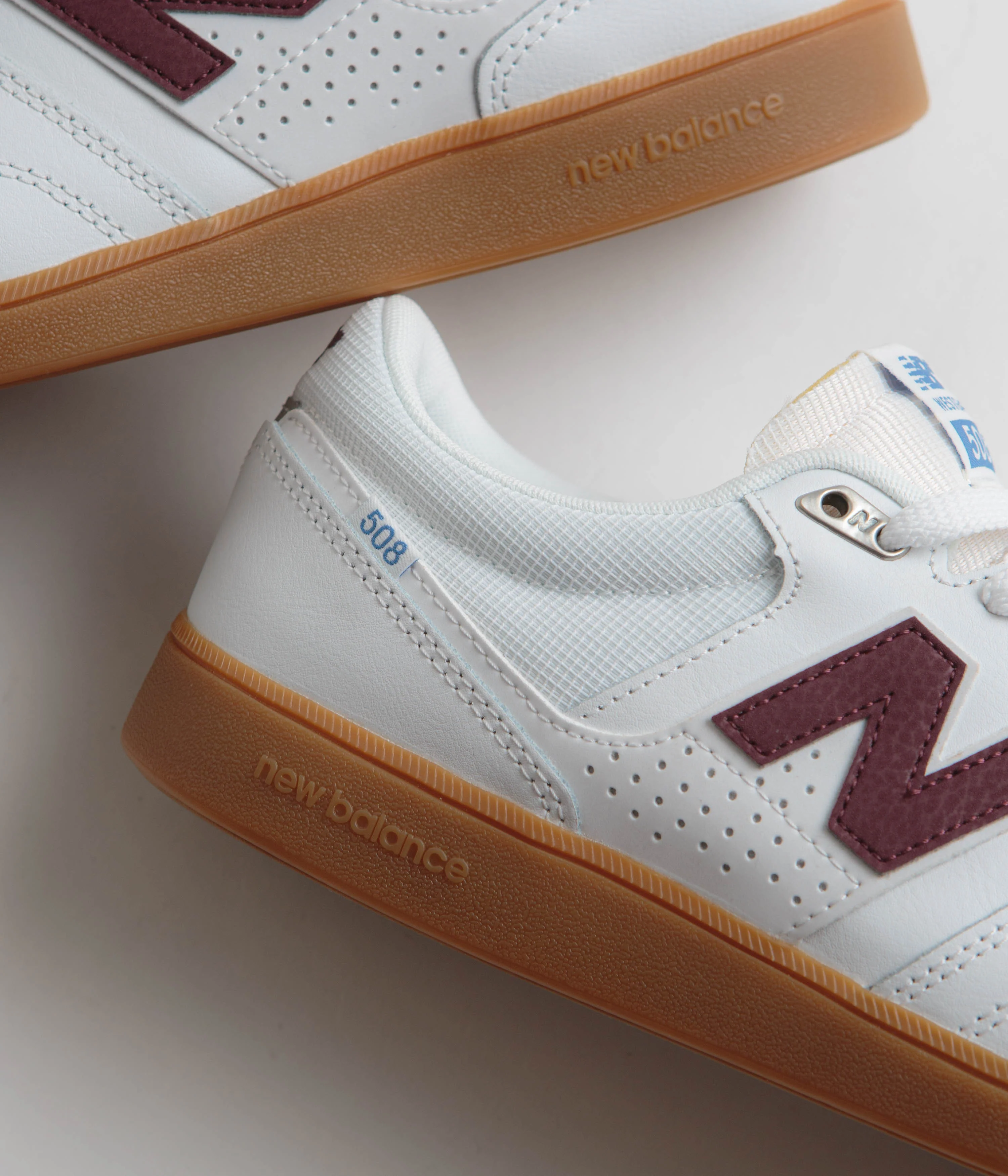 New Balance Numeric 508 Brandon Westgate Shoes - White / Gum / Red - Image 3