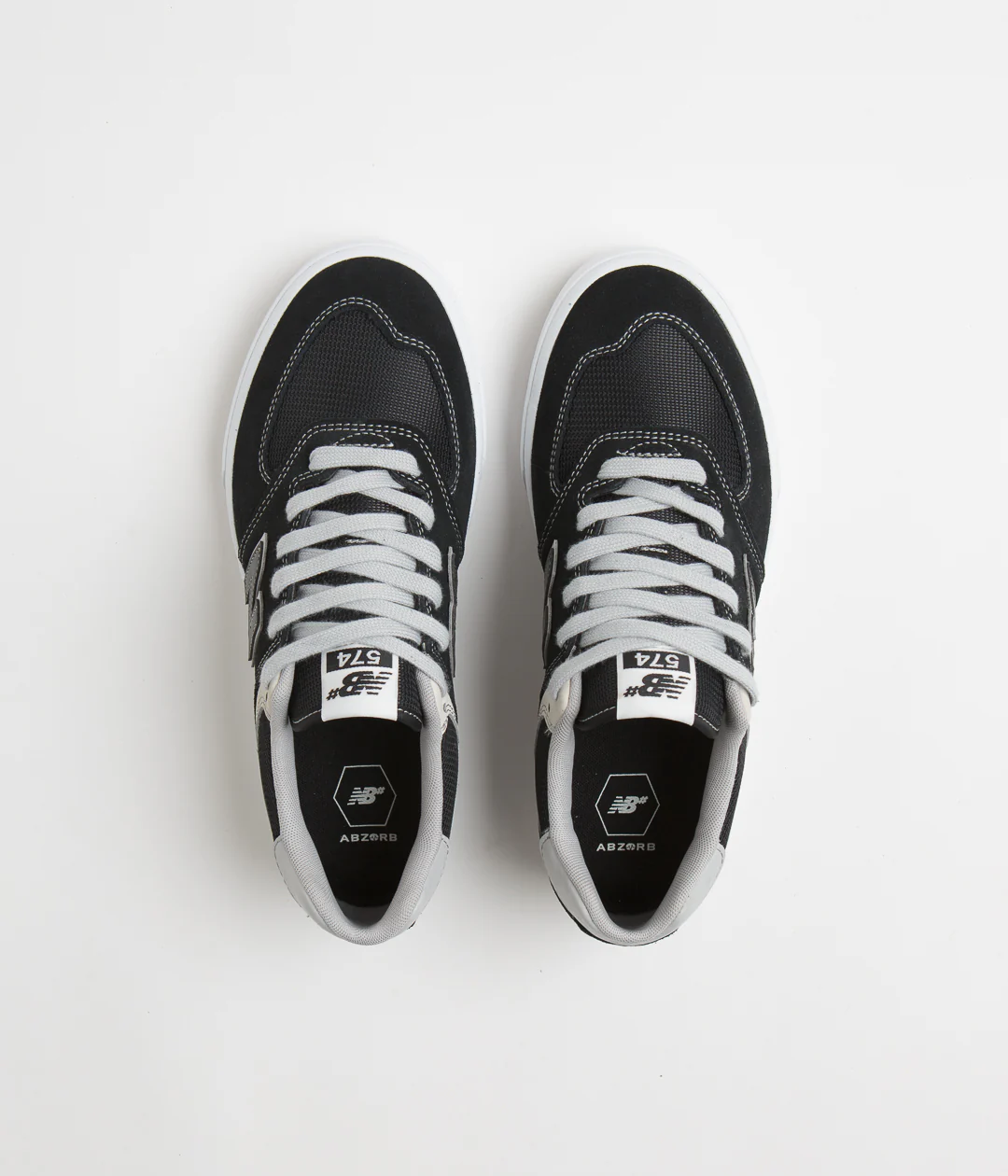 New Balance Numeric 574 Shoes - Black / Grey - Image 7