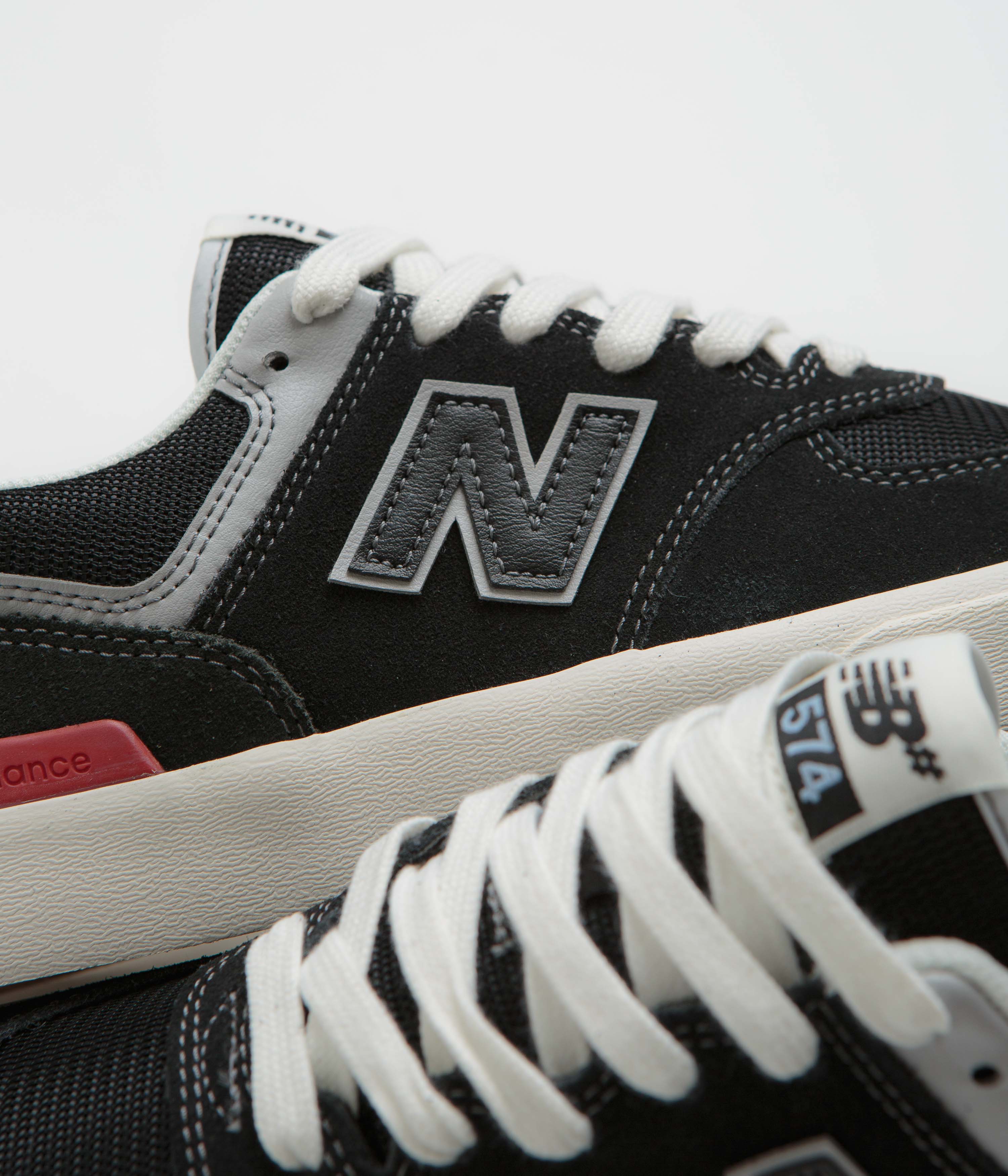 New Balance Numeric 574 Shoes - Black / White - Image 7