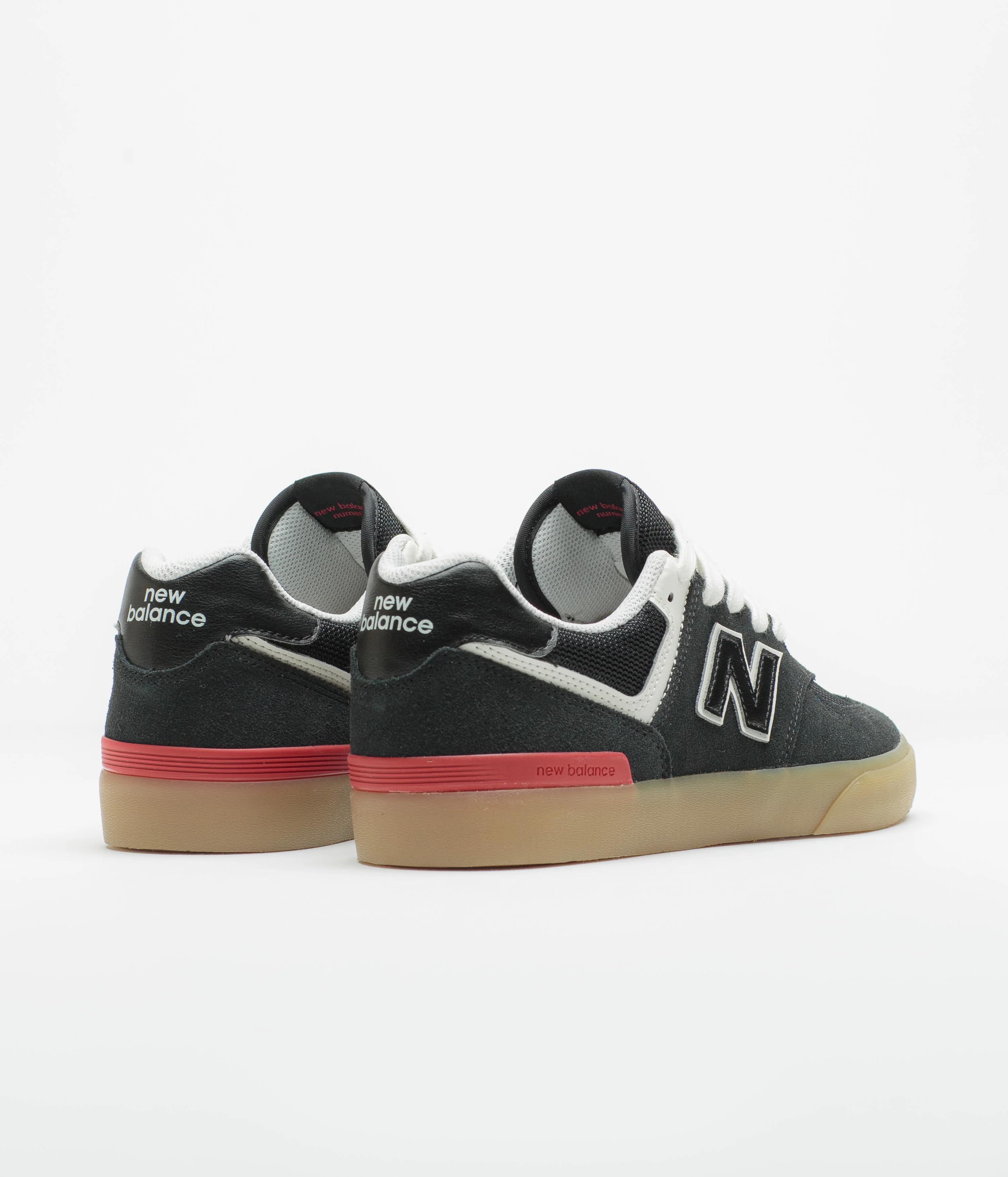 New Balance Numeric 574 Shoes - Black / White / Gum - Image 4