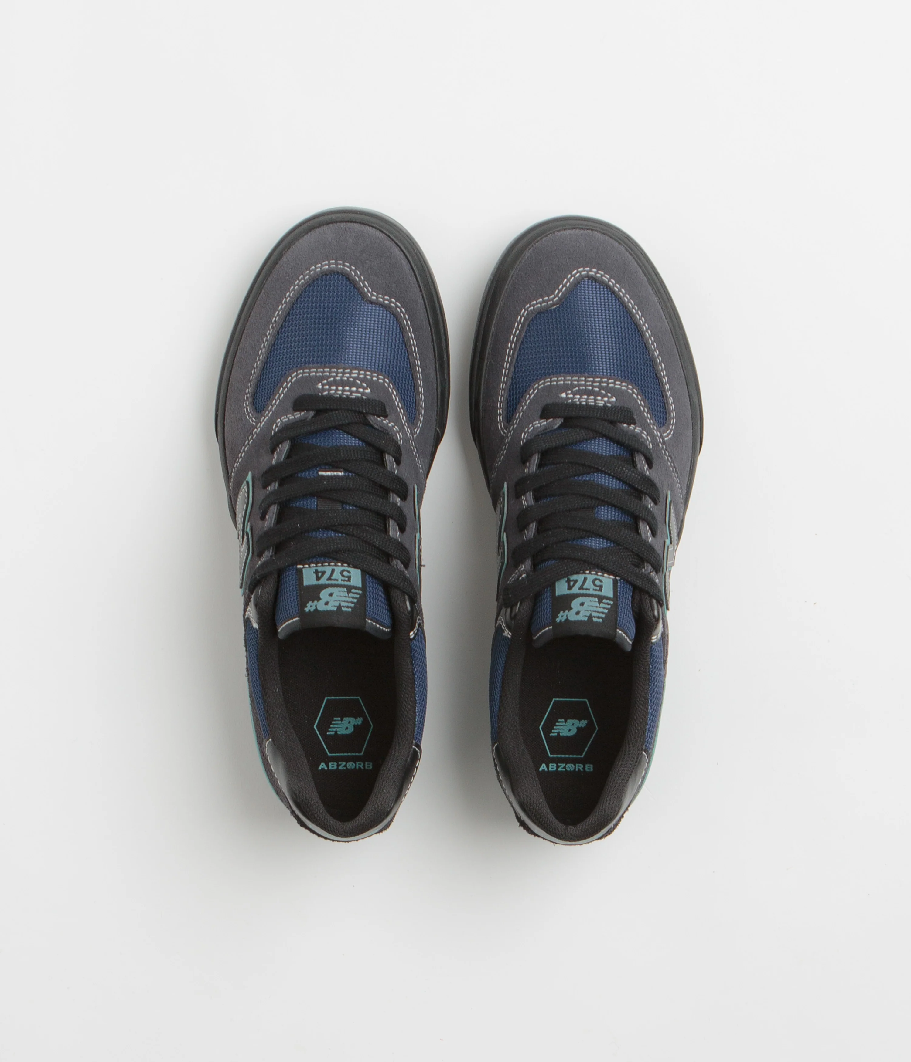 New Balance Numeric 574 Shoes - Cement / Teal - Image 7