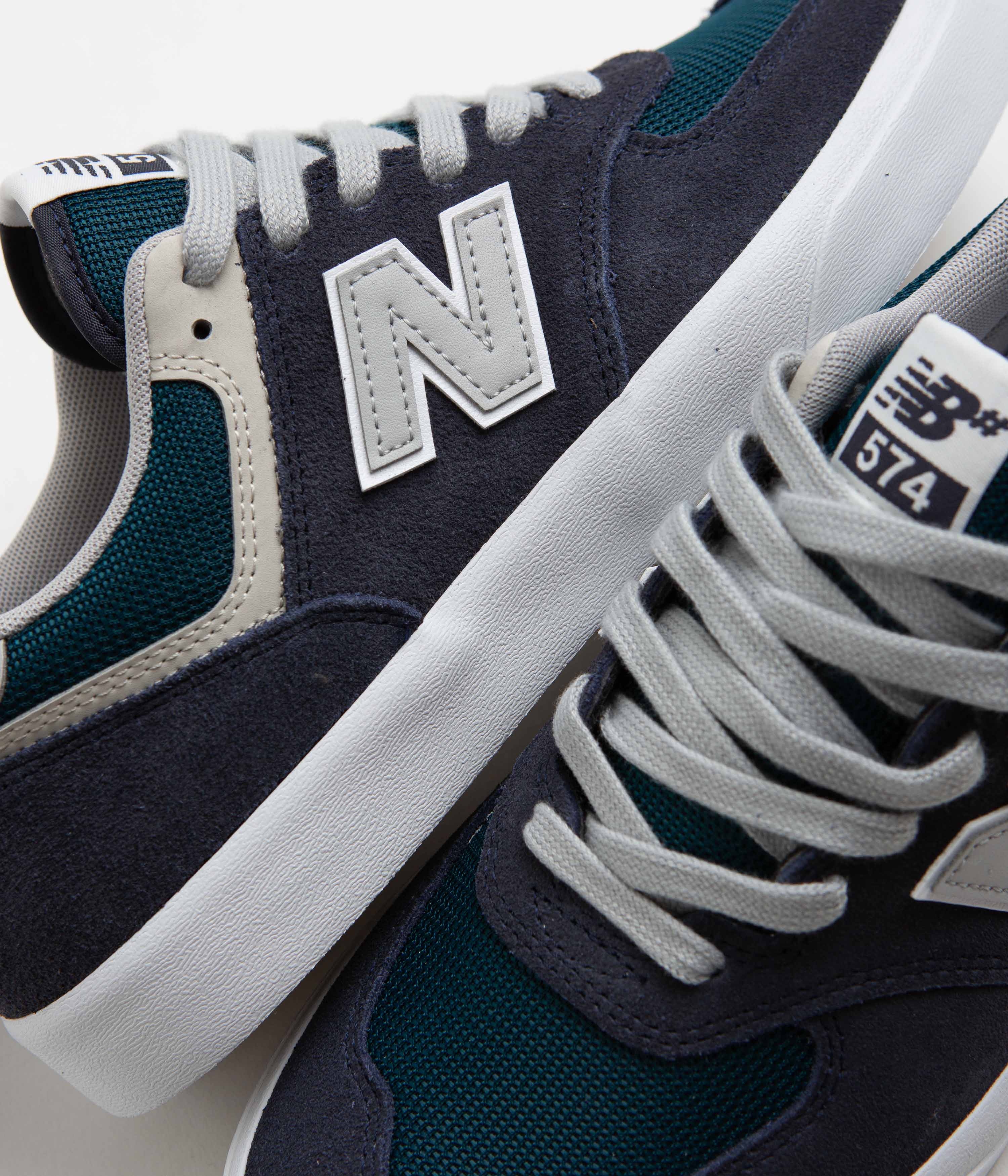 New Balance Numeric 574 Shoes - Navy / Grey - Image 3