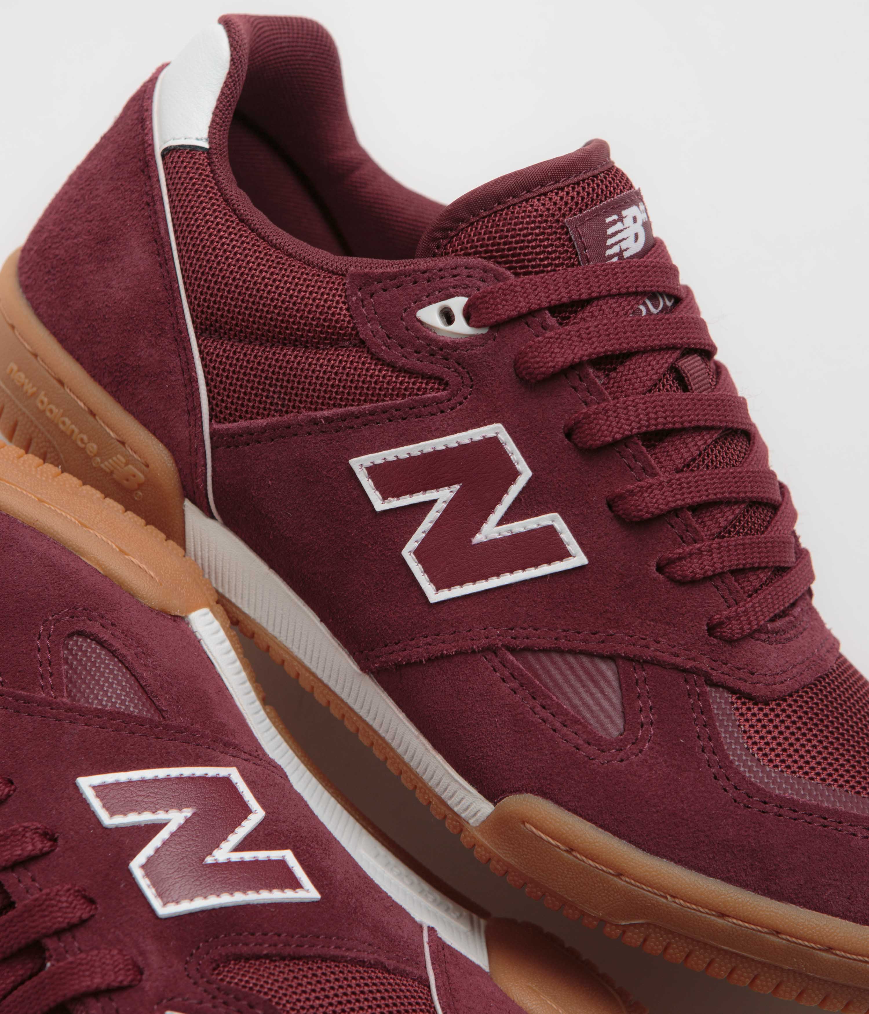 New Balance Numeric 600 Tom Knox Shoes - Burgundy / Gum - Image 3