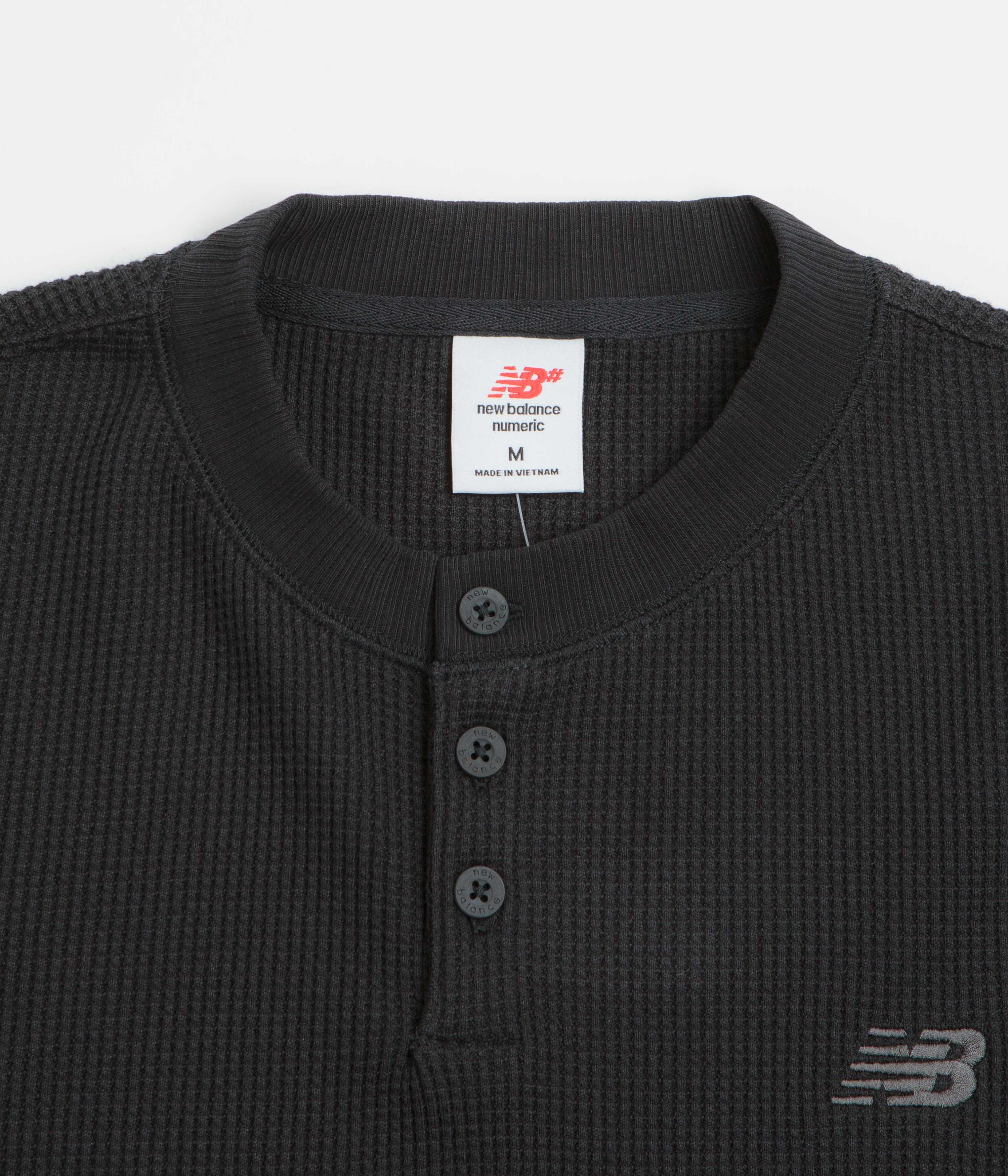 New Balance Numeric Henley Long Sleeve T-Shirt - Black - Image 2