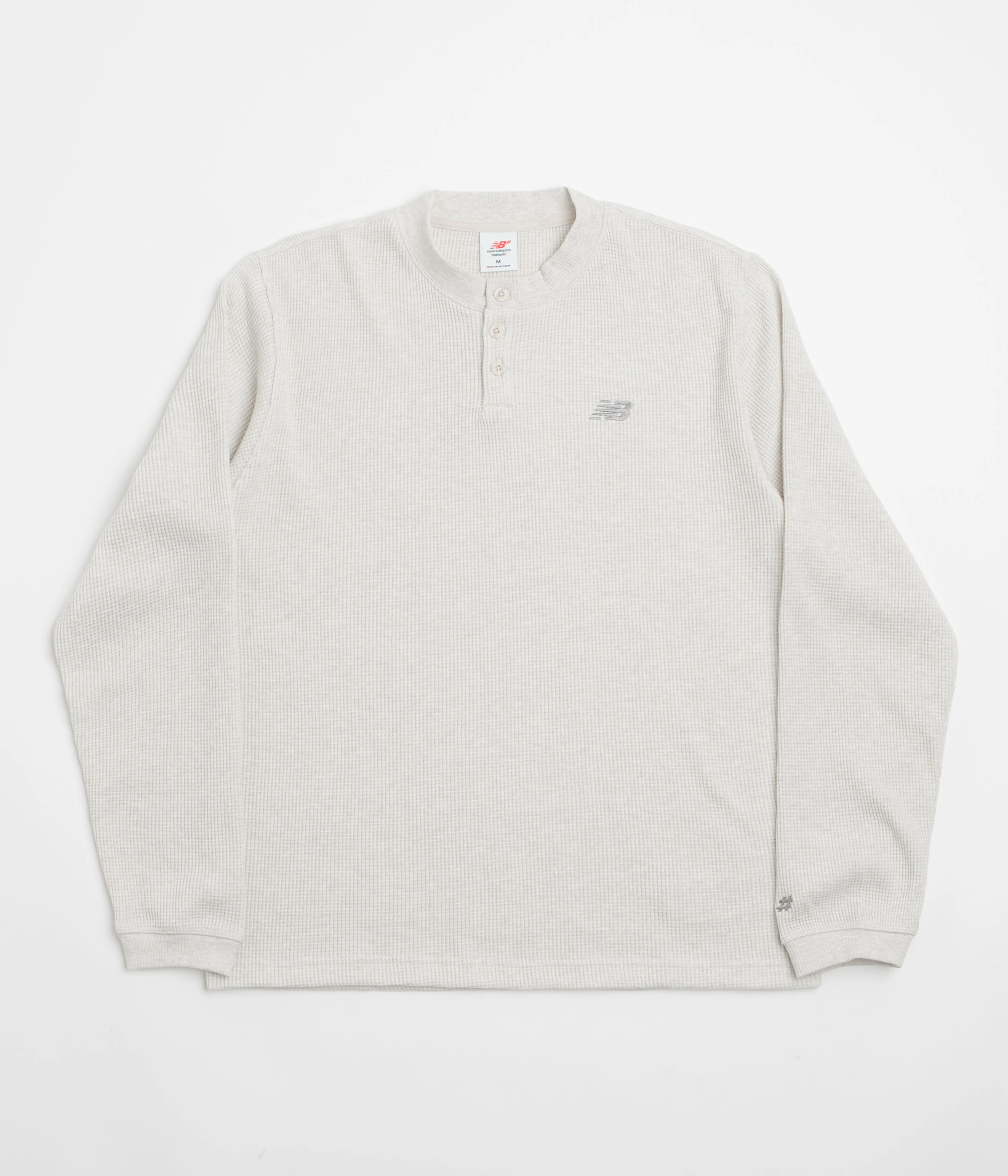 New Balance Numeric Henley Long Sleeve T-Shirt - Oatmeal Heather