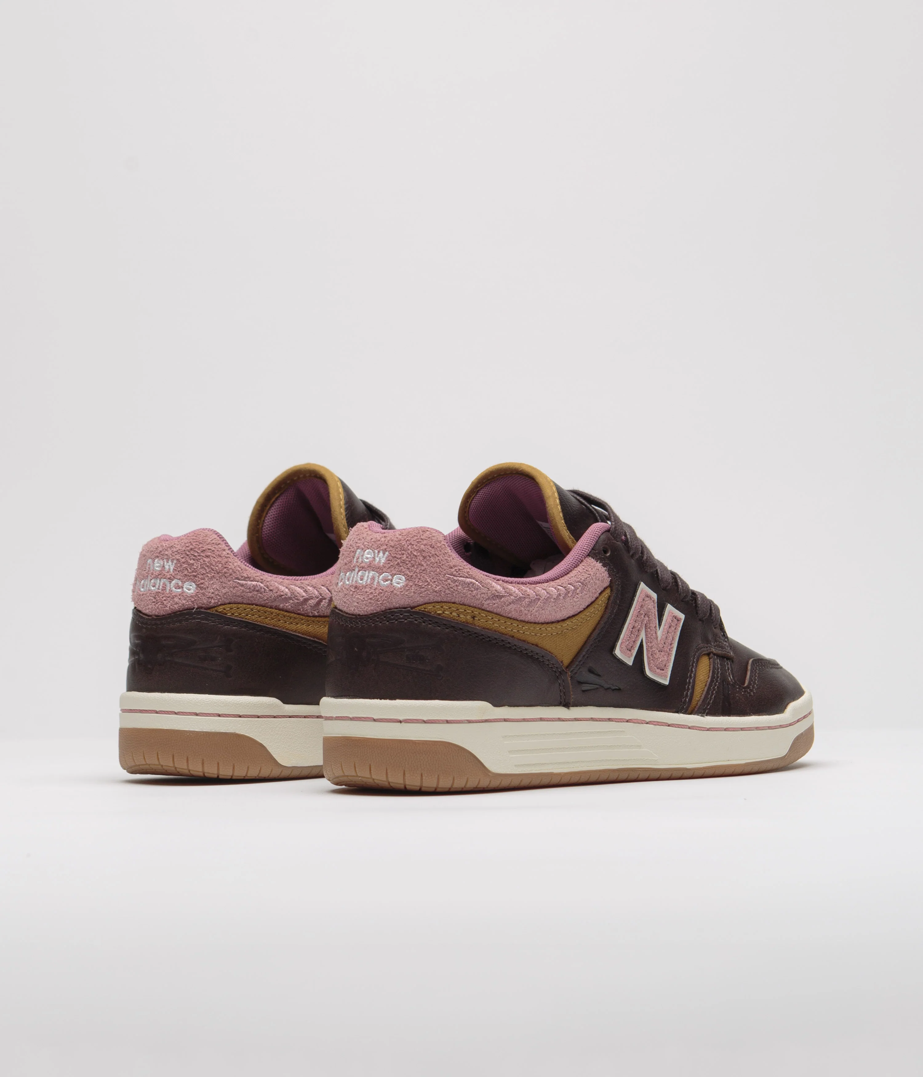New Balance Numeric x 303 Boards 480 Shoes - Brown / Pink - Image 4