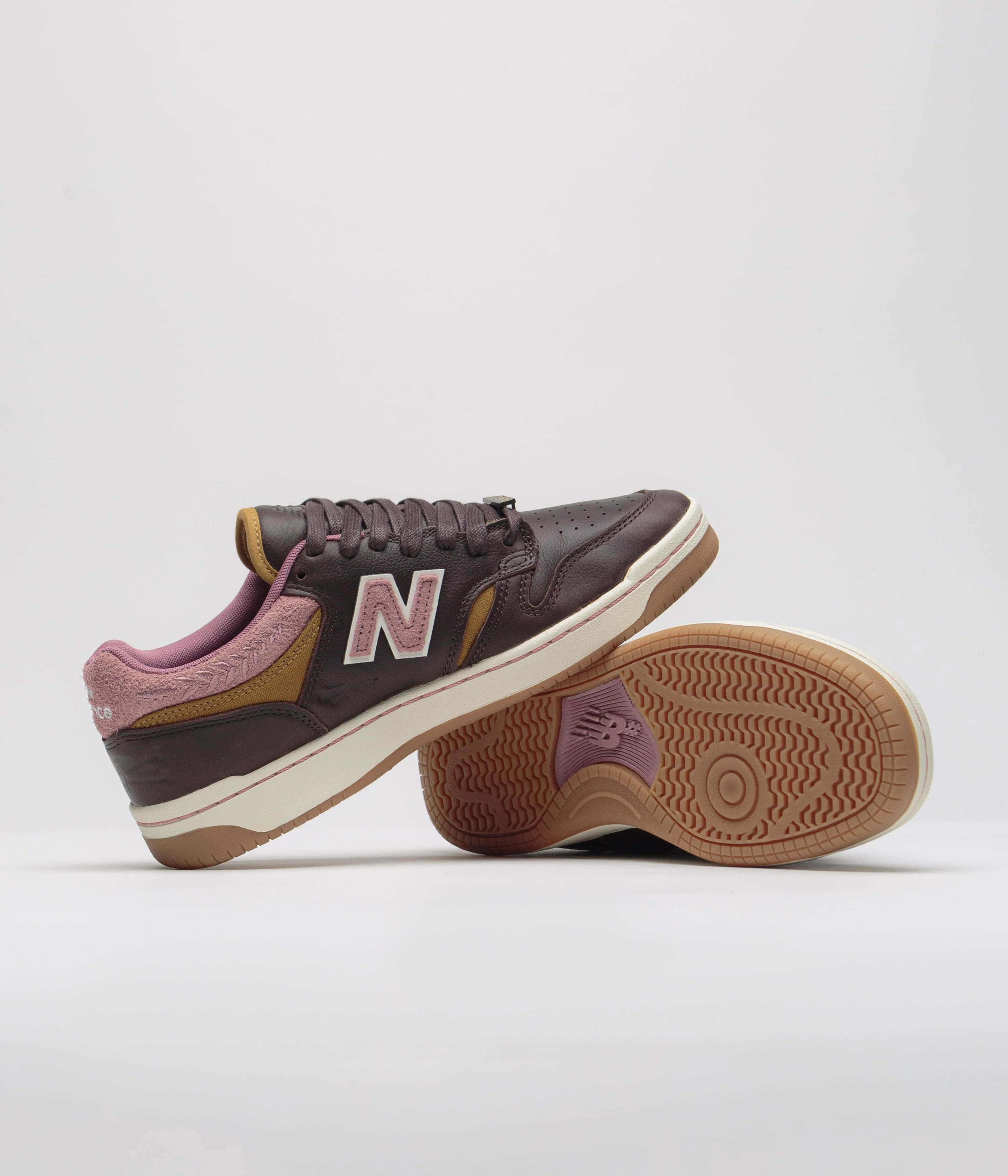 New Balance Numeric x 303 Boards 480 Shoes - Brown / Pink - Image 5