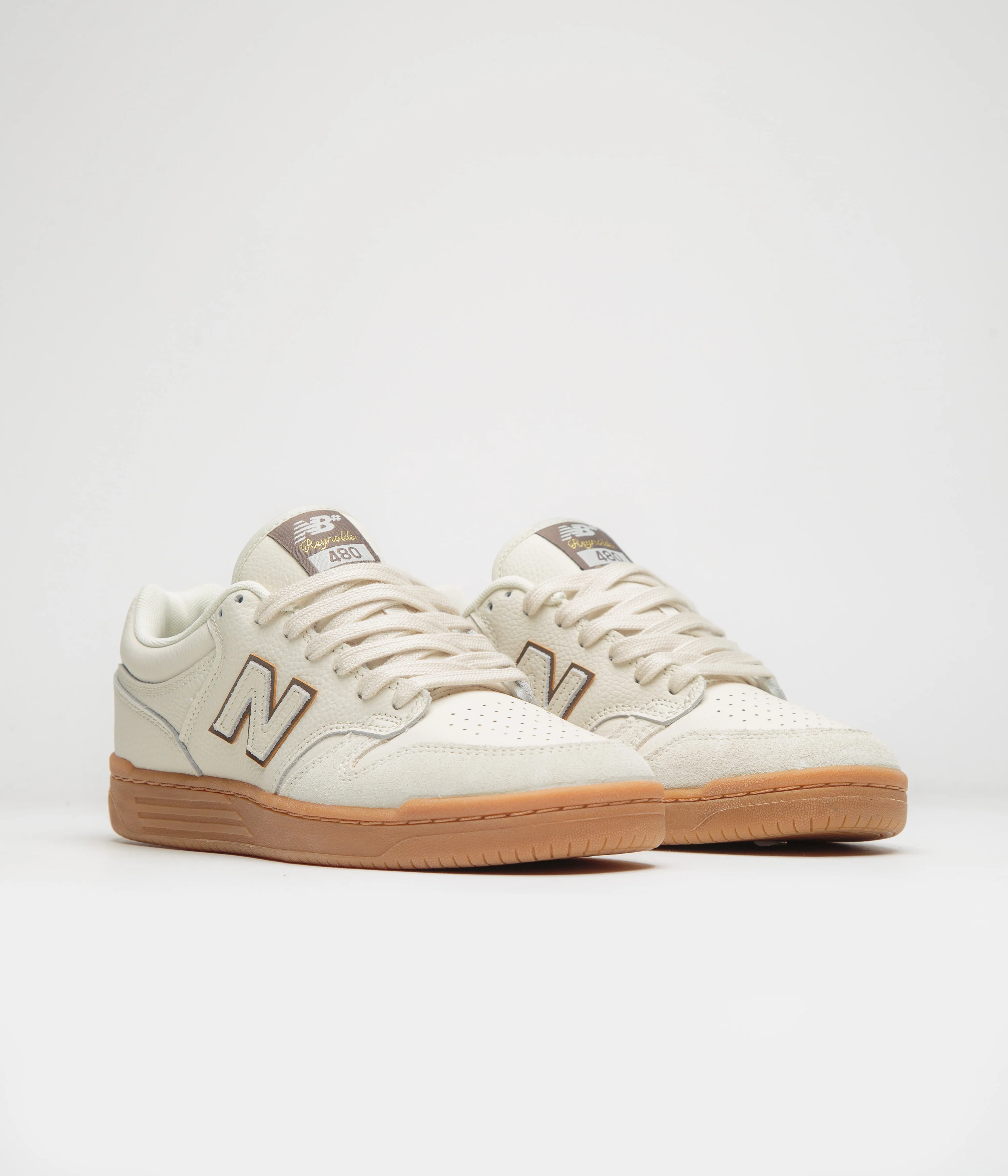 New Balance Numeric x Andrew Reynolds 480 Shoes - Sea Salt / Brown - Image 2