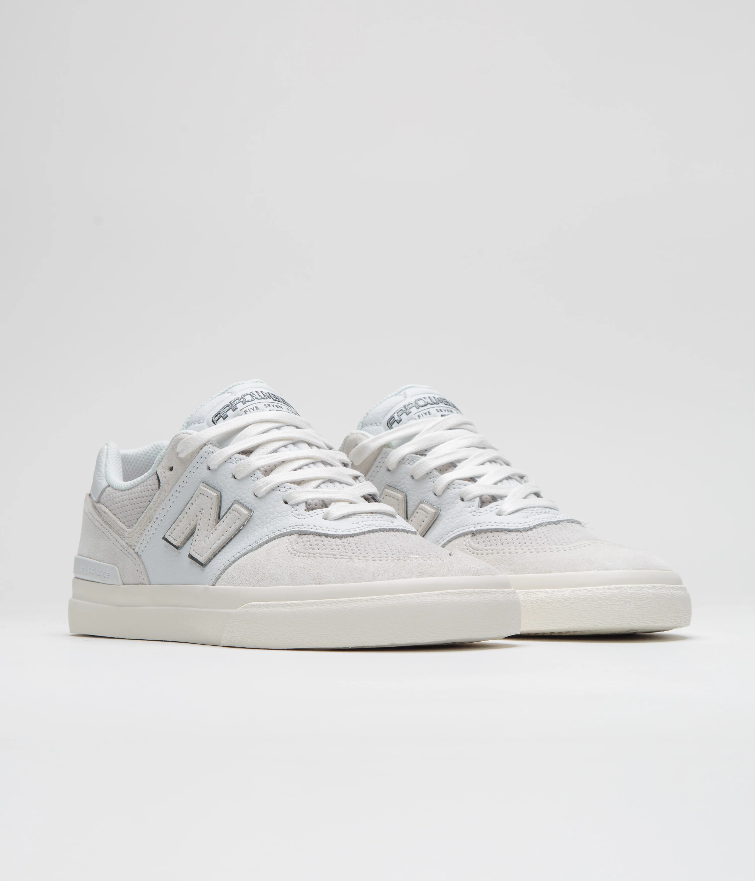 New Balance Numeric x Arrow & Beast 574 Shoes - White / Grey - Image 2