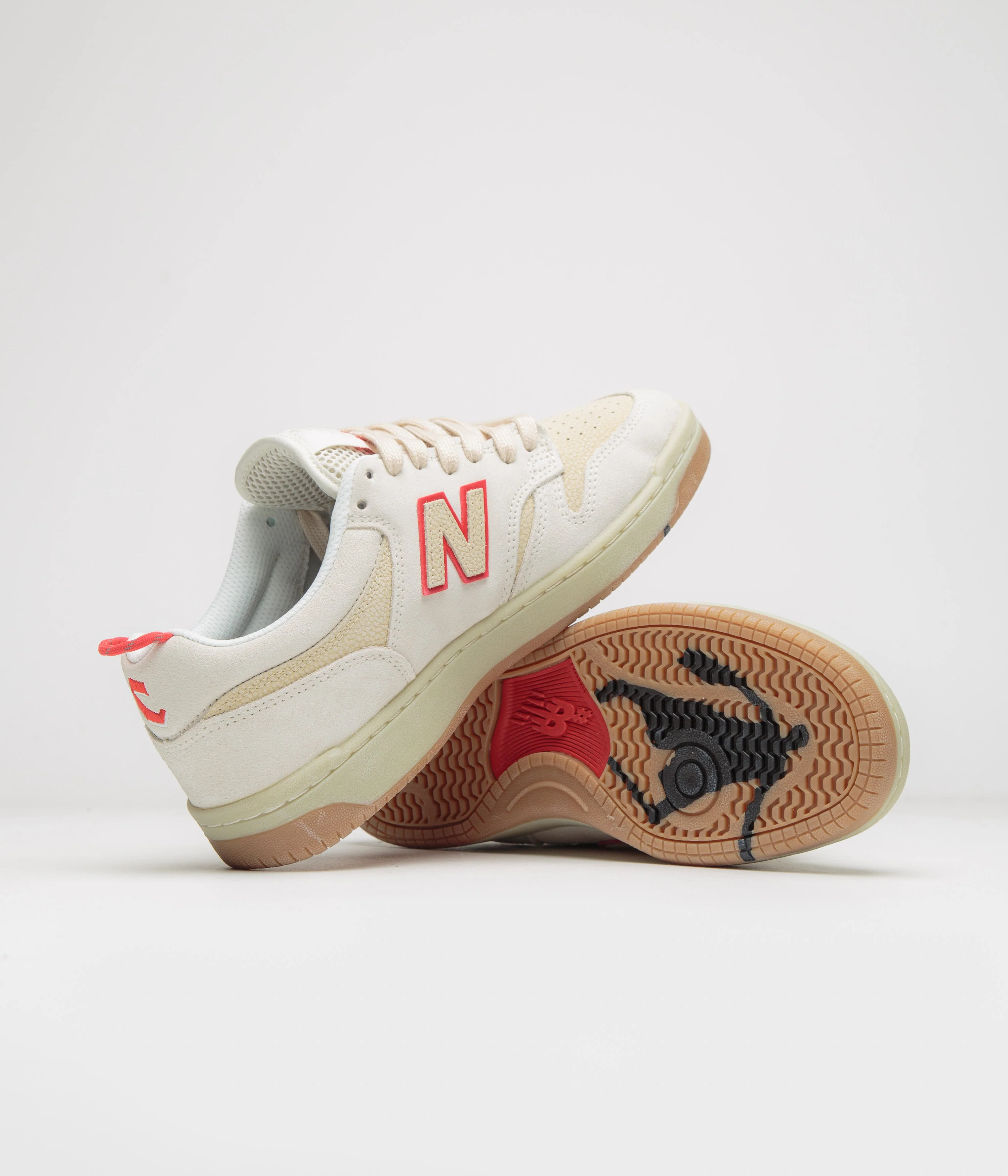 New Balance Numeric x Chocolate Skateboards 480 Shoes - Sea Salt / Red - Image 4