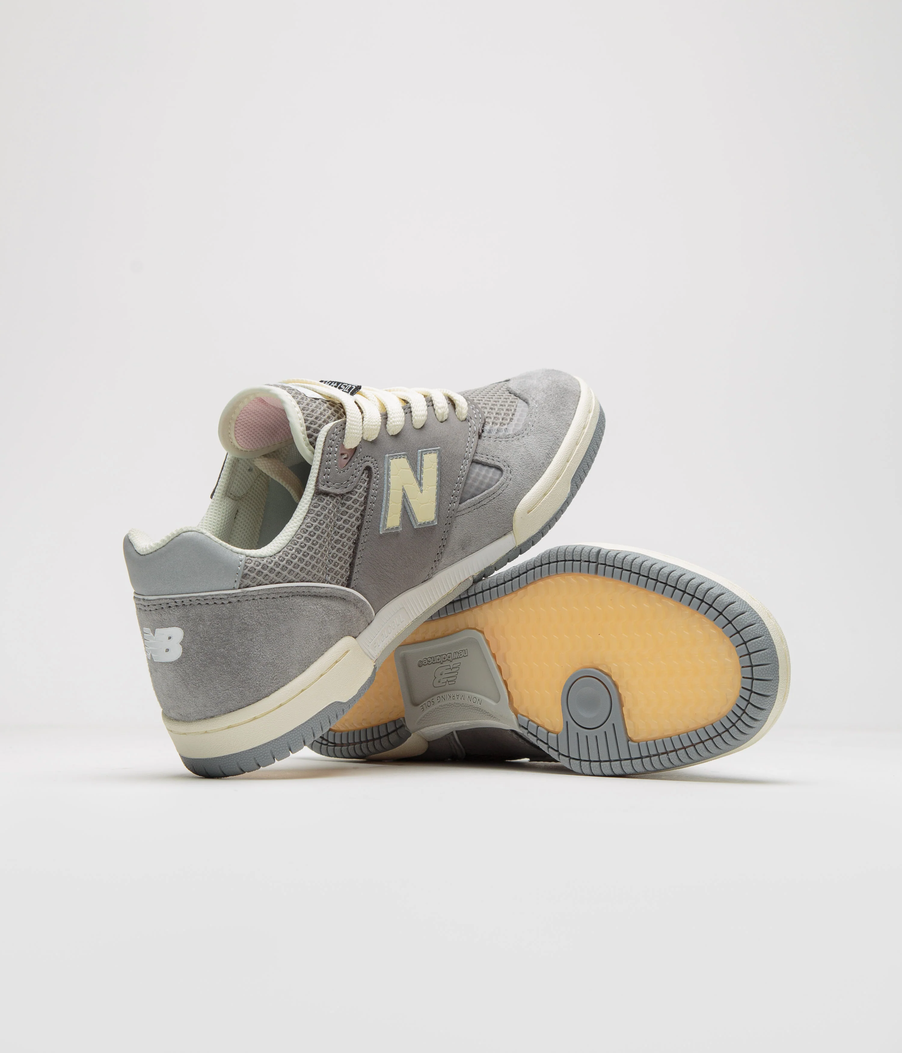 New Balance Numeric x Lost Art 600 Shoes - Sea Salt / Grey - Image 6