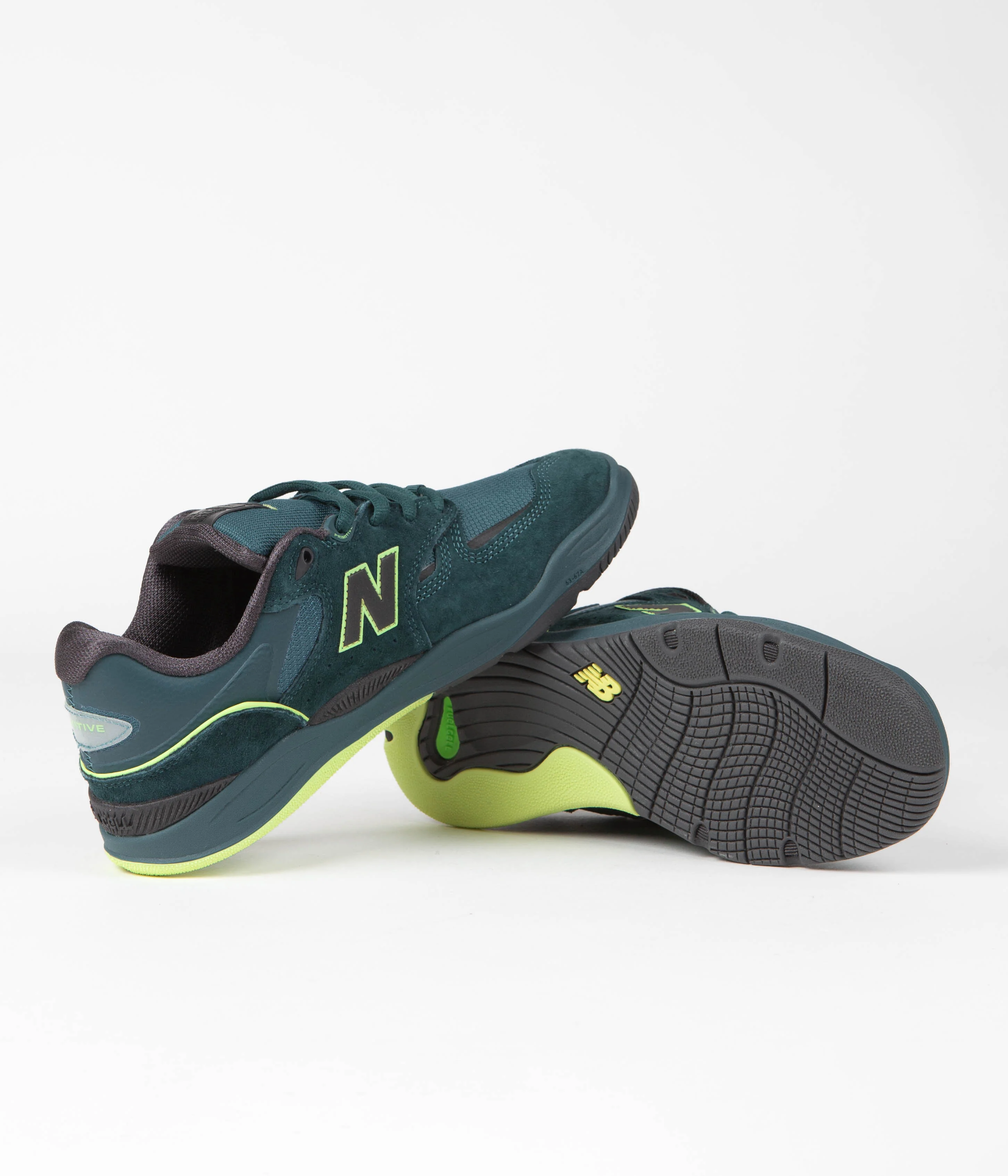 New Balance Numeric x Primitive 1010 Tiago Lemos Shoes - Deep Teal / Lime Green - Image 5