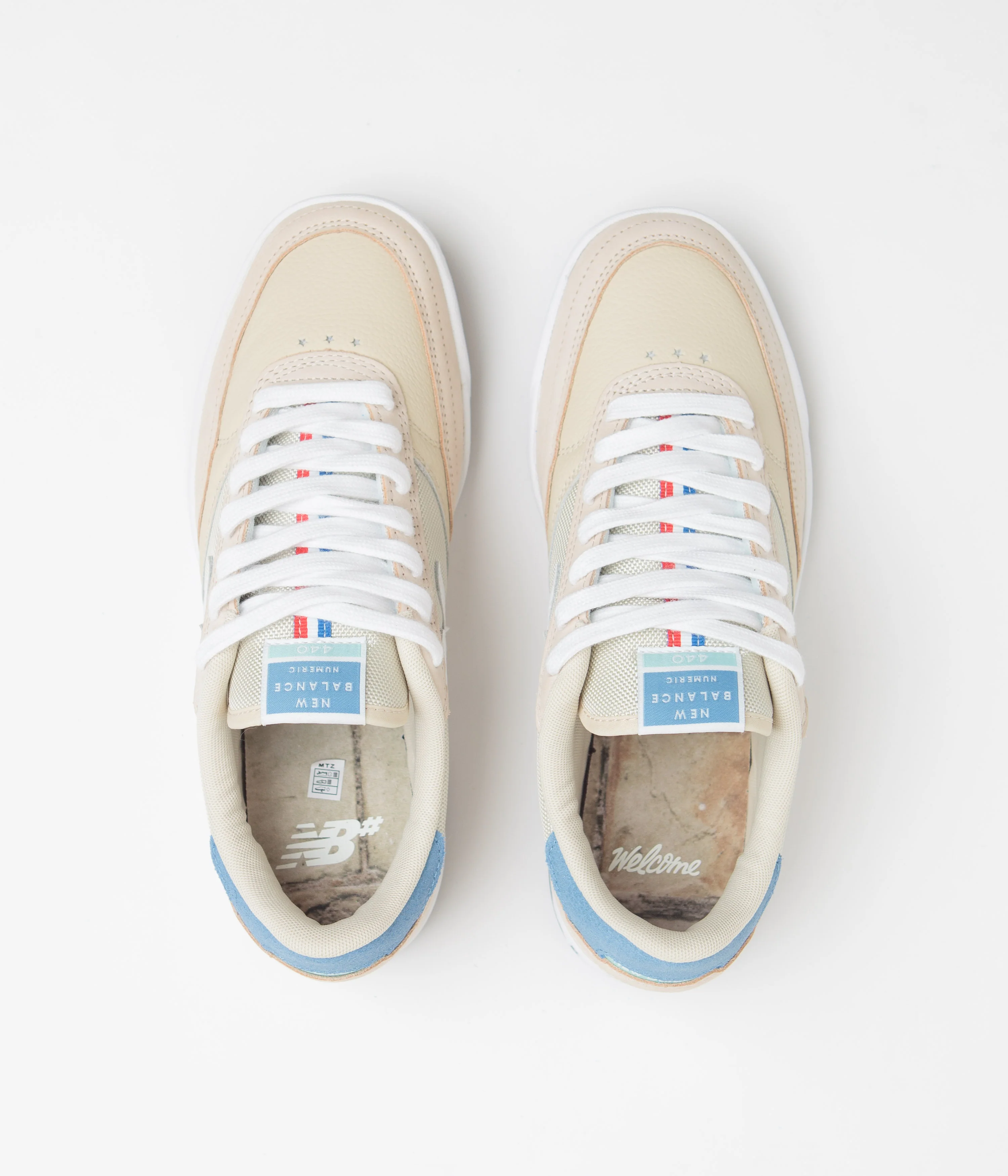 New Balance Numeric x Welcome 440 Shoes - Sea Salt / Red - Image 7