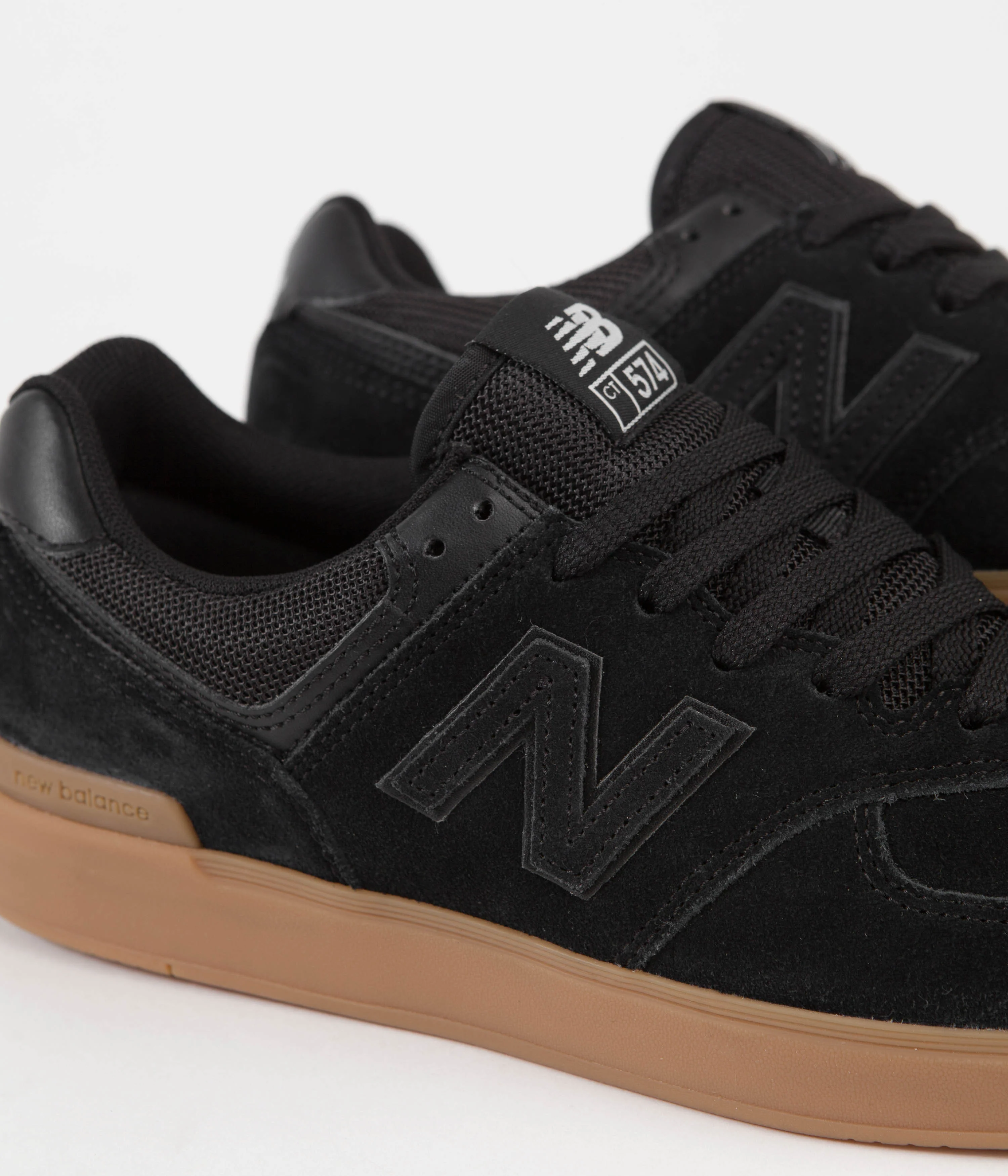 New Balance Pro Court 574 Shoes - Black / Gum - Image 3