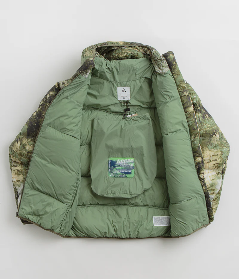 Nike ACG Lunar Lake Puffer Jacket - Oil Green / Medium Olive / Reflective Silver - Image 2