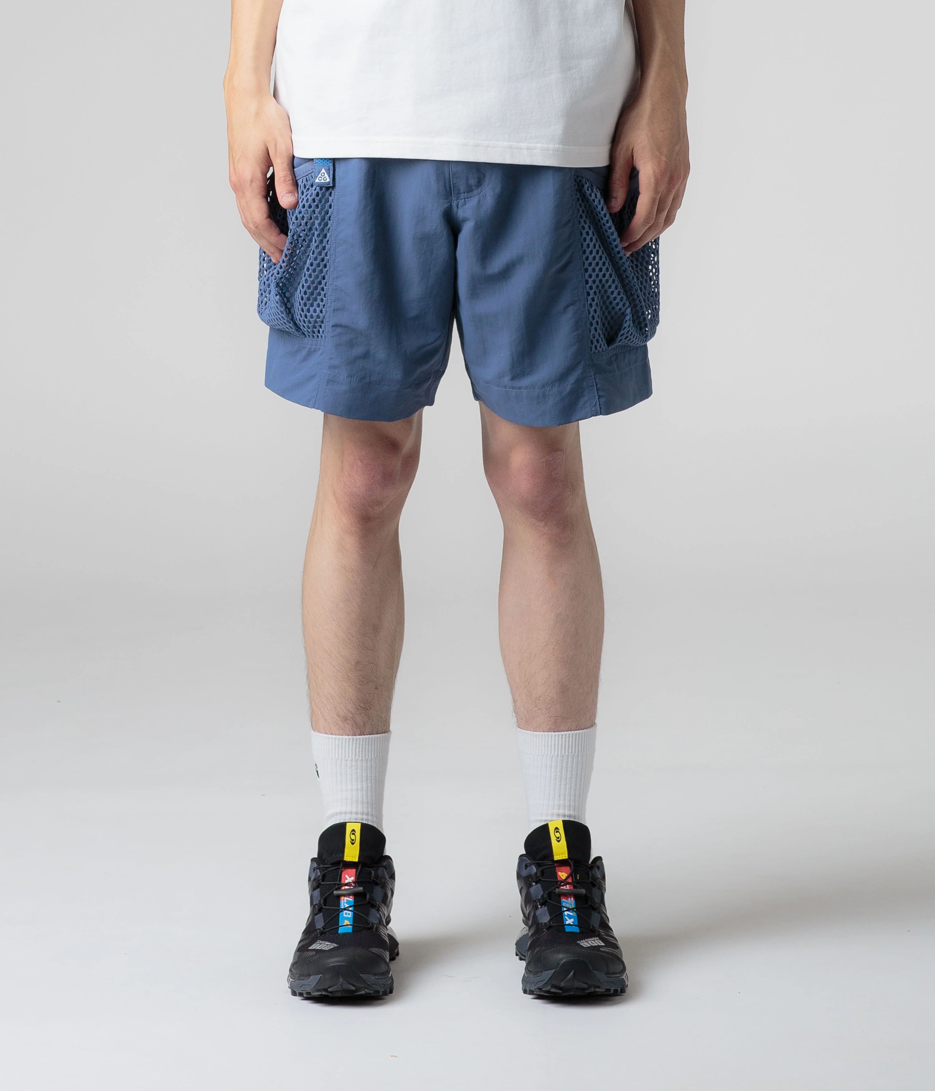 Nike ACG Snowgrass Cargo Shorts - Diffused Blue / Summit White - Image 3