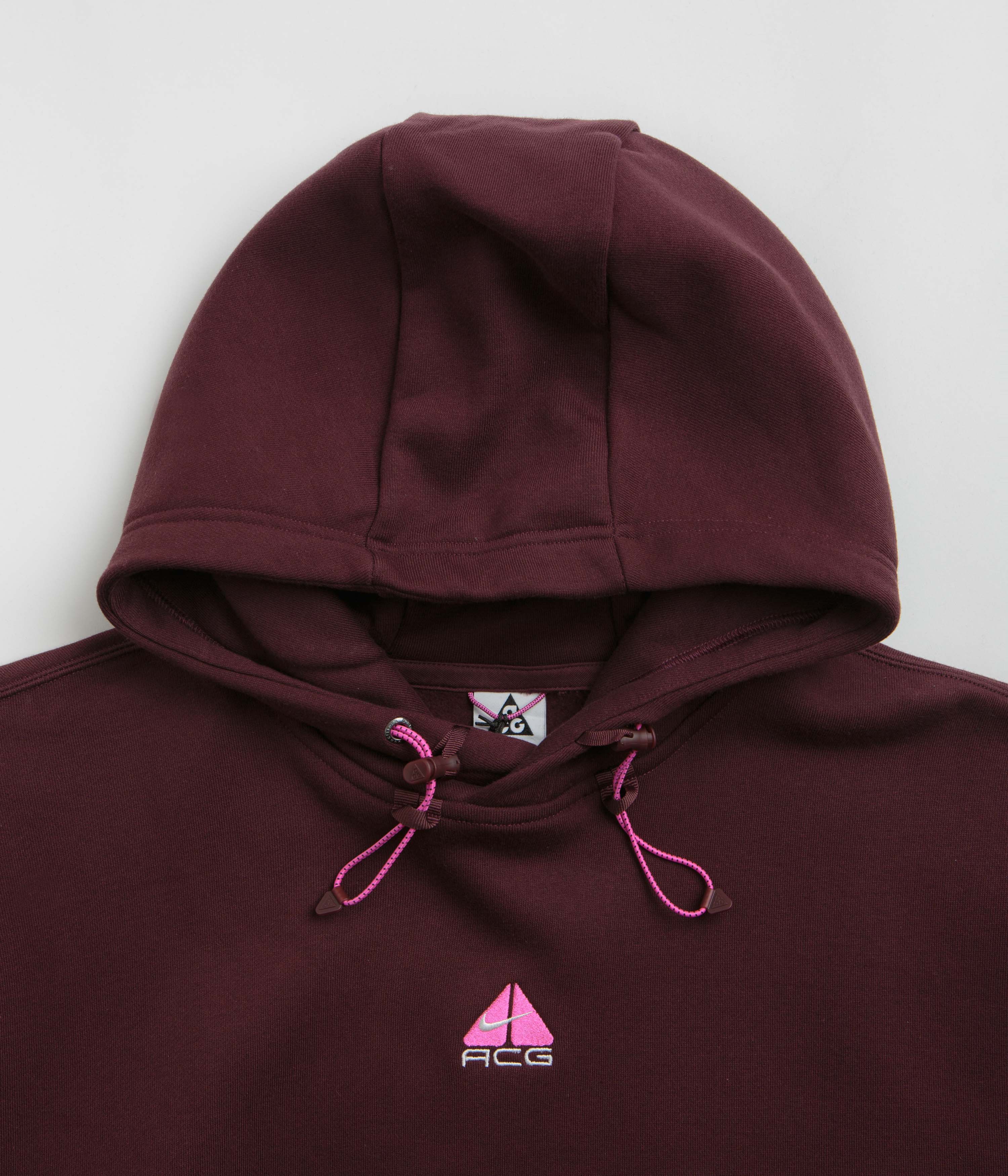 Nike ACG Therma-FIT Fleece Hoodie - Burgundy Crush / Summit White - Image 4