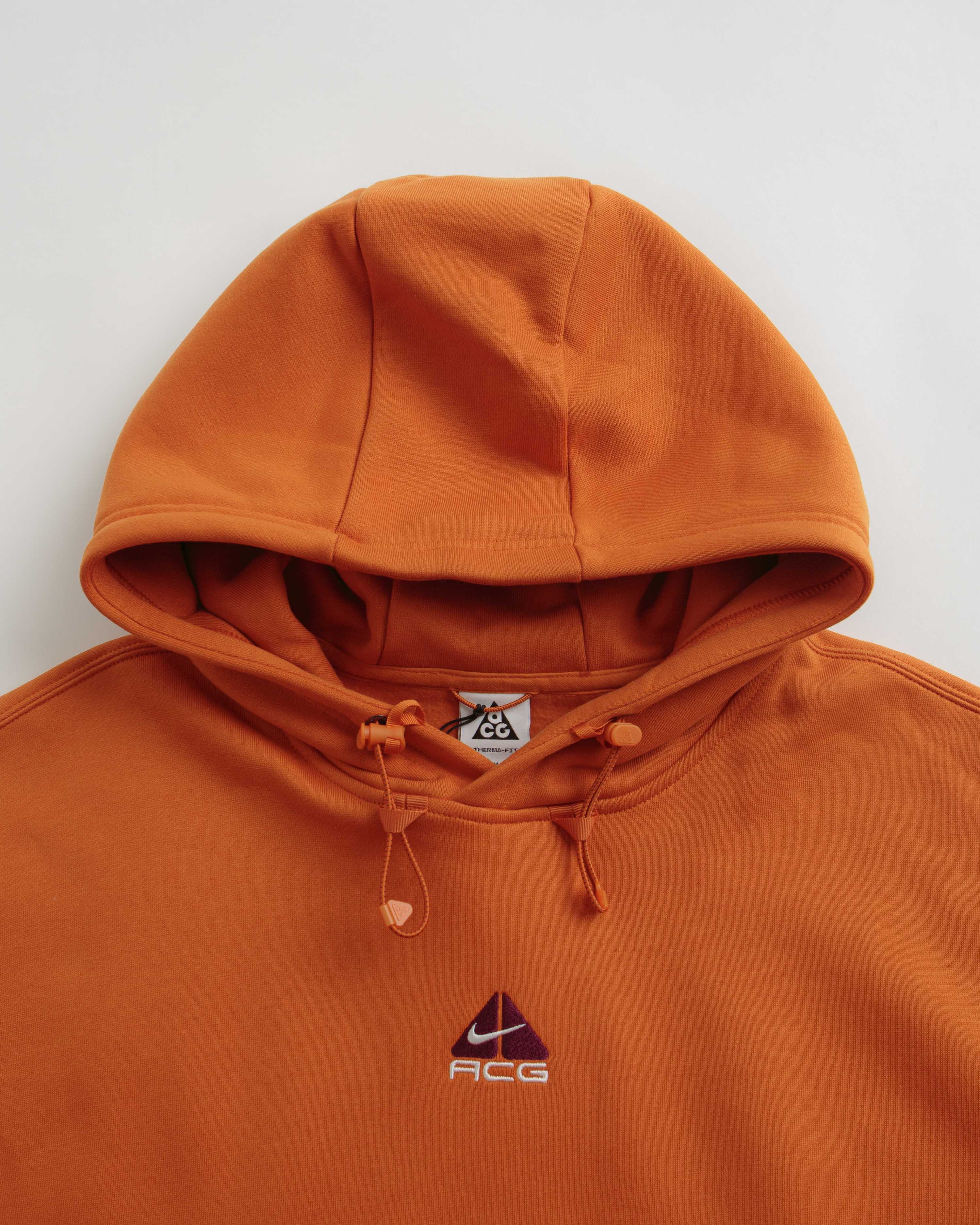 Nike ACG Therma-FIT Fleece Hoodie - Campfire Orange / Summit White - Image 2