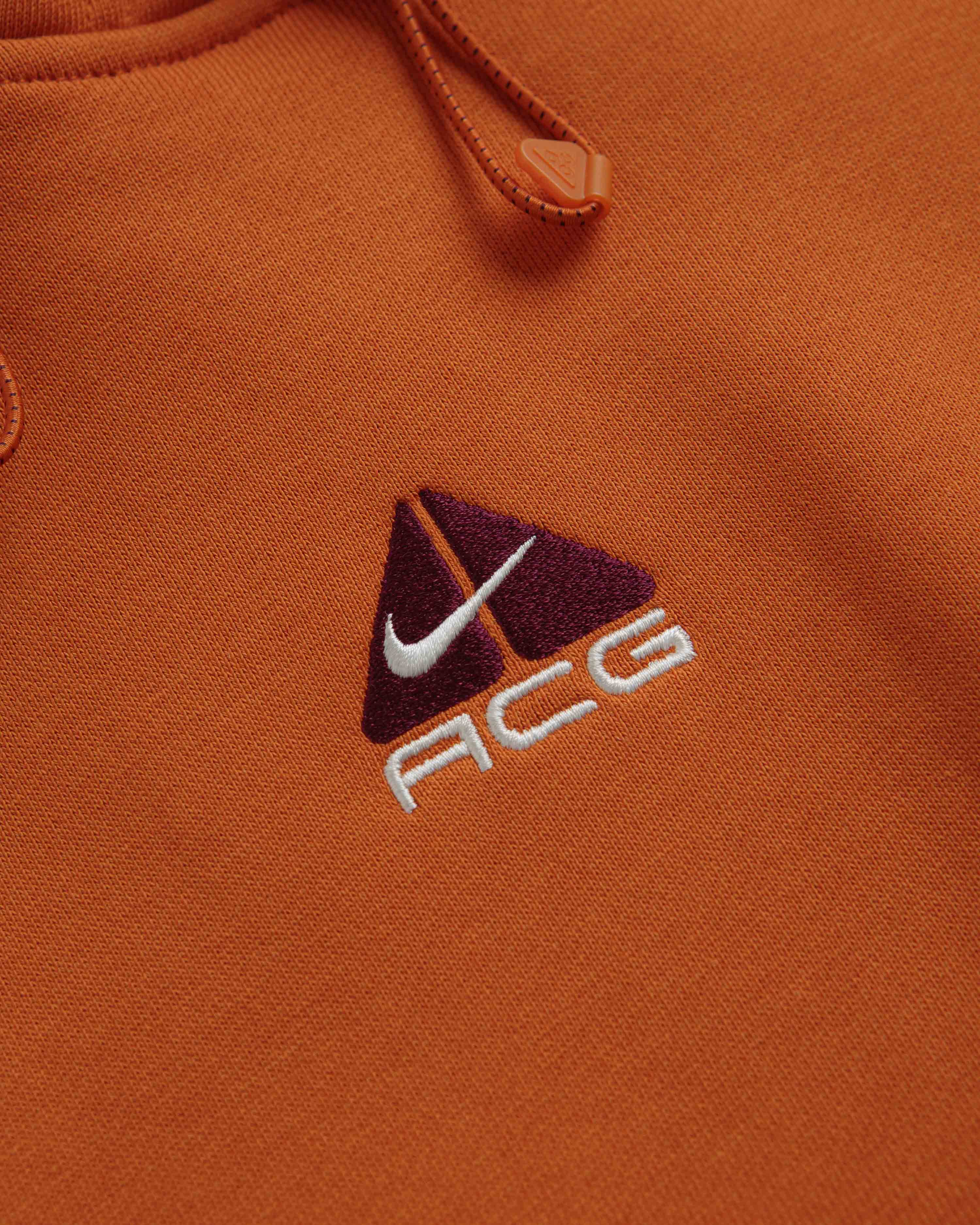 Nike ACG Therma-FIT Fleece Hoodie - Campfire Orange / Summit White - Image 3