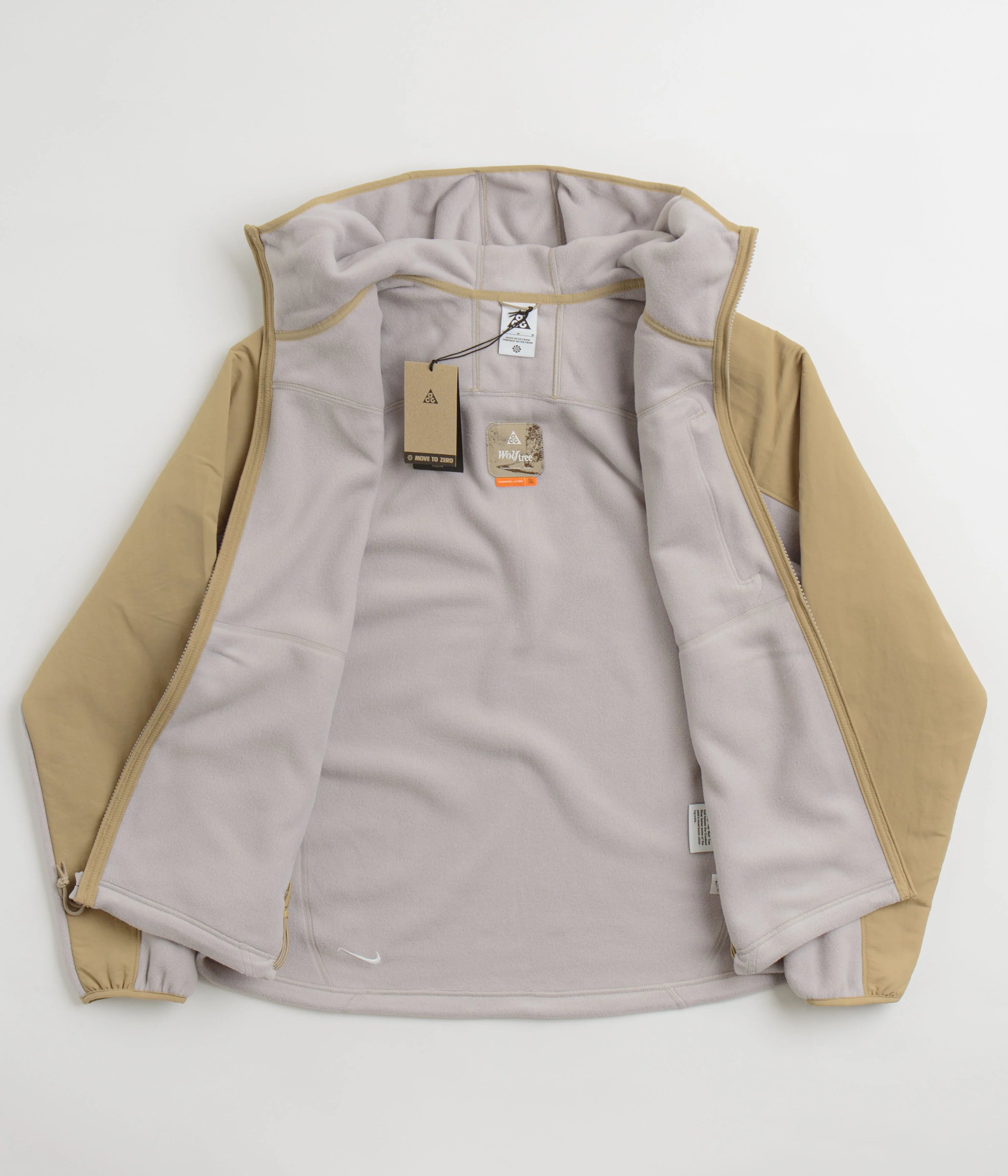 Nike ACG Wolf Tree Plus Full Zip Hoodie - Parachute Beige / College Grey / Summit White - Image 2